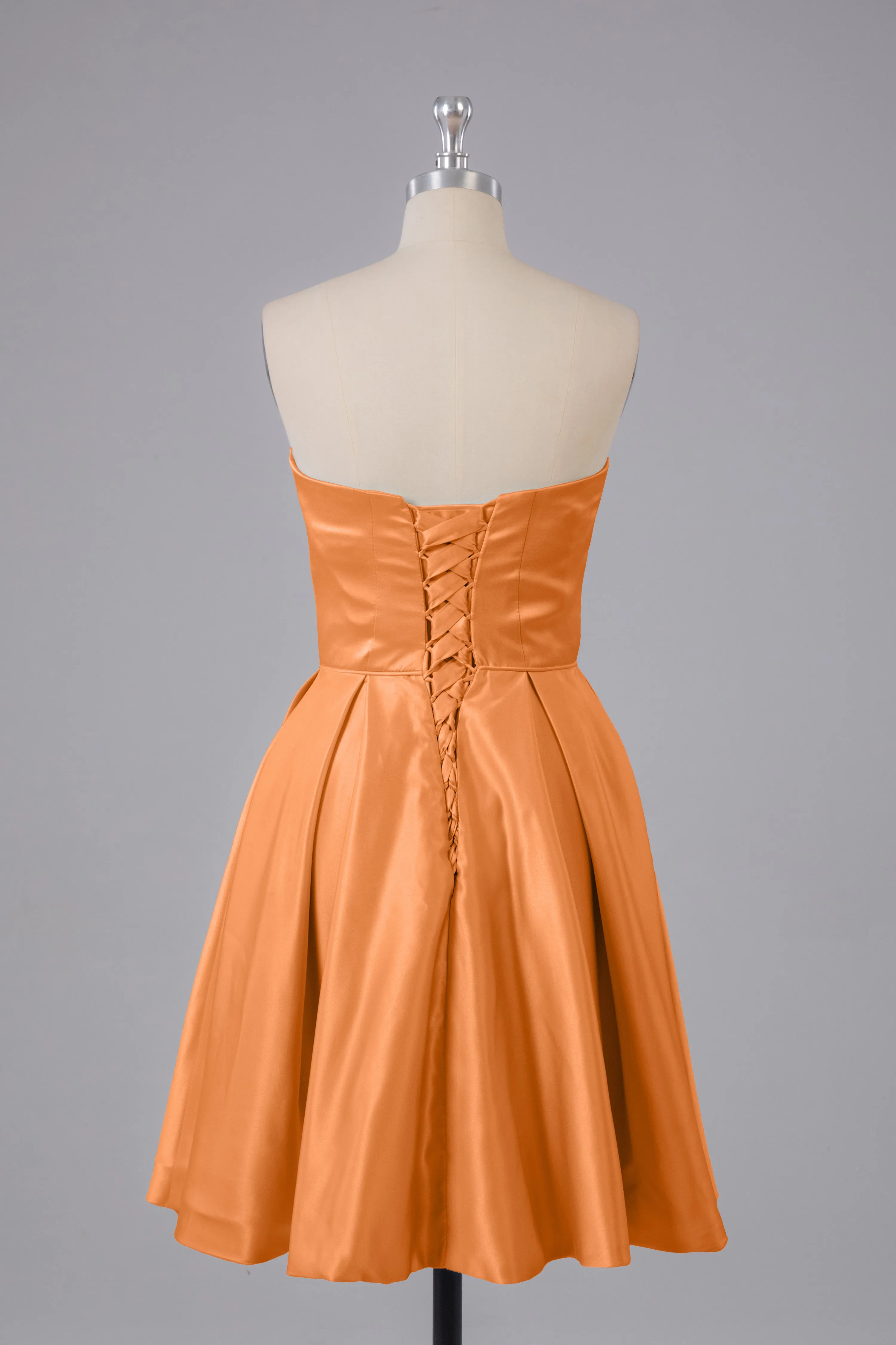 Simple Off The Shoulder Satin Short Bridesmaid Dresses