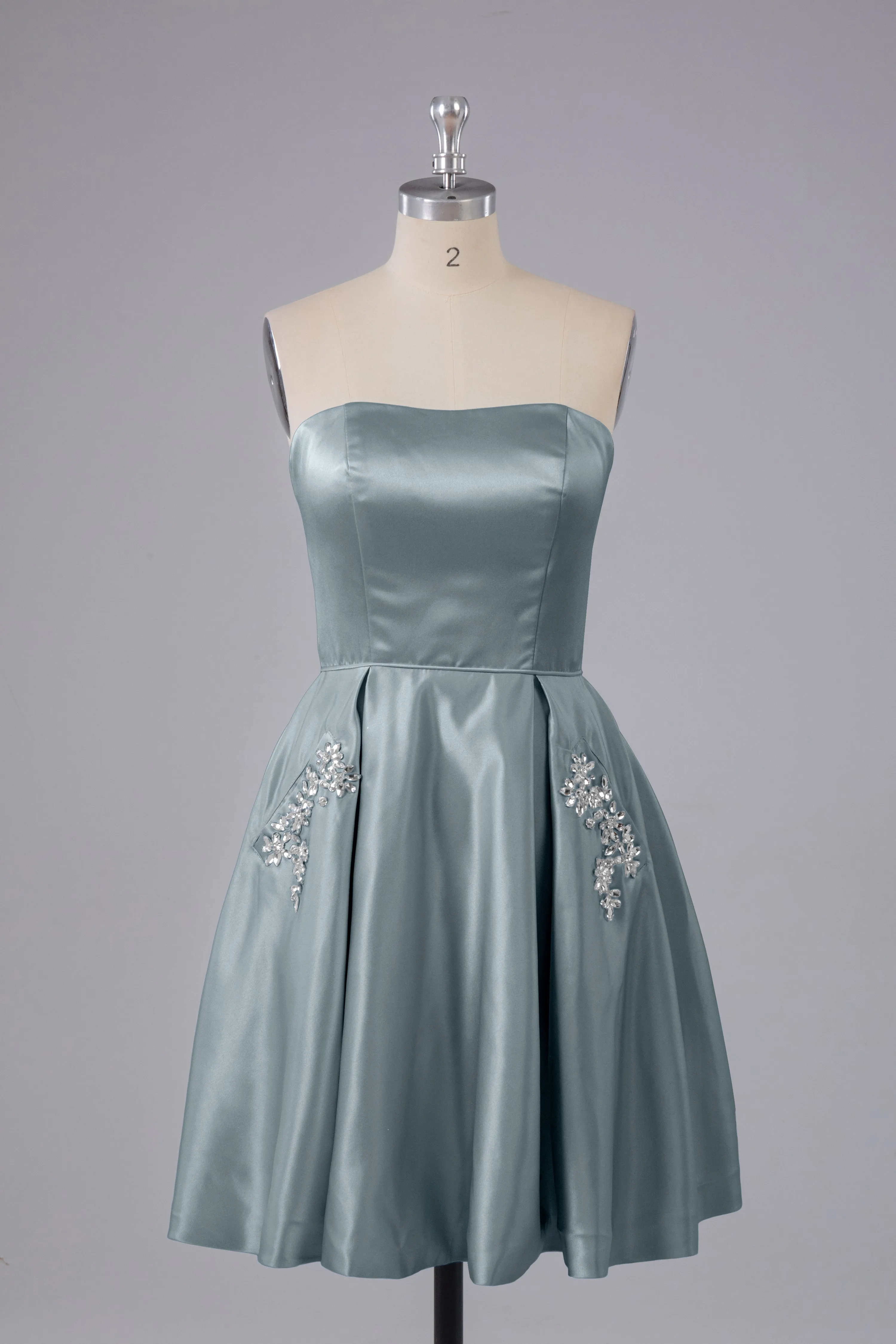 Simple Off The Shoulder Satin Short Bridesmaid Dresses
