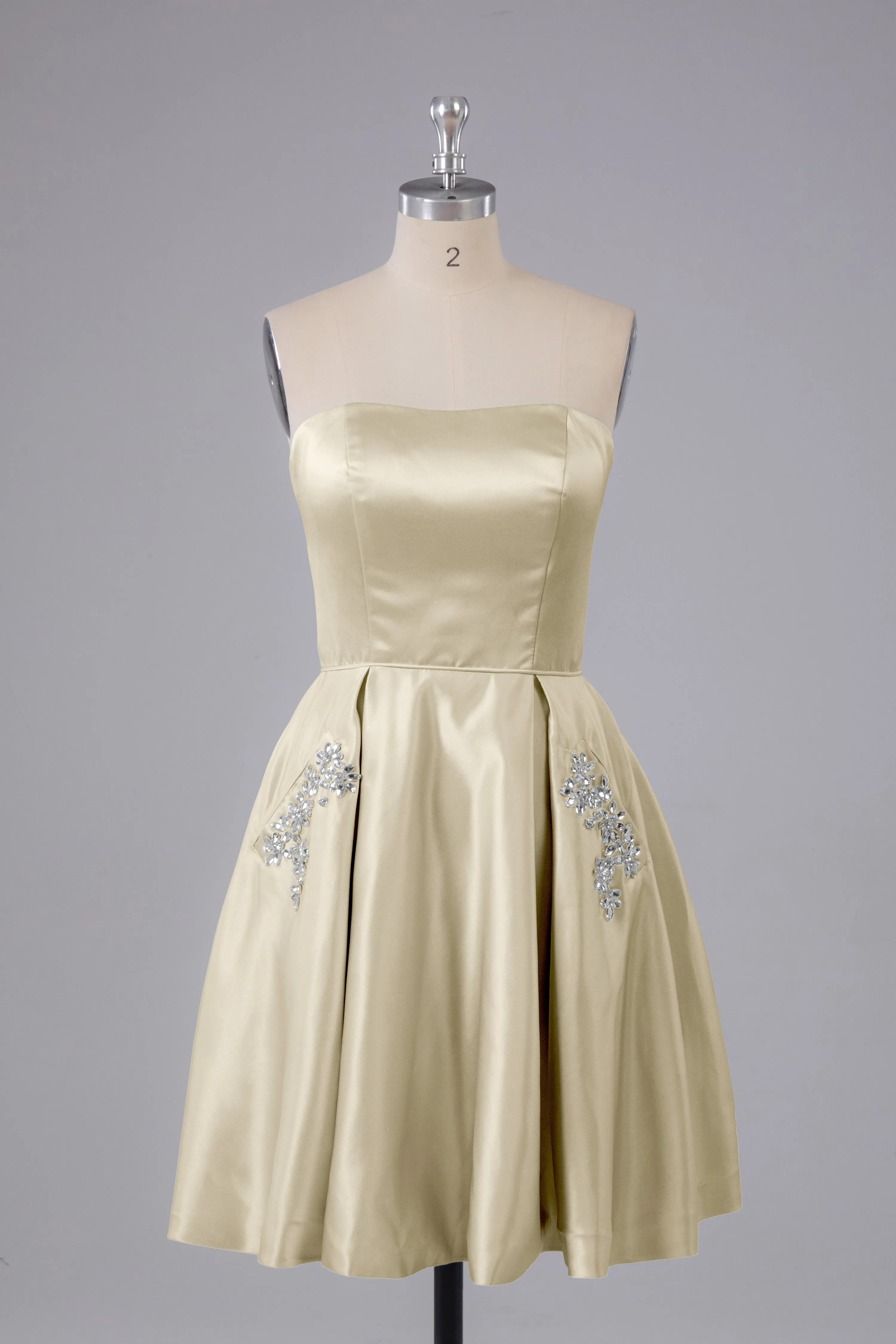 Simple Off The Shoulder Satin Short Bridesmaid Dresses