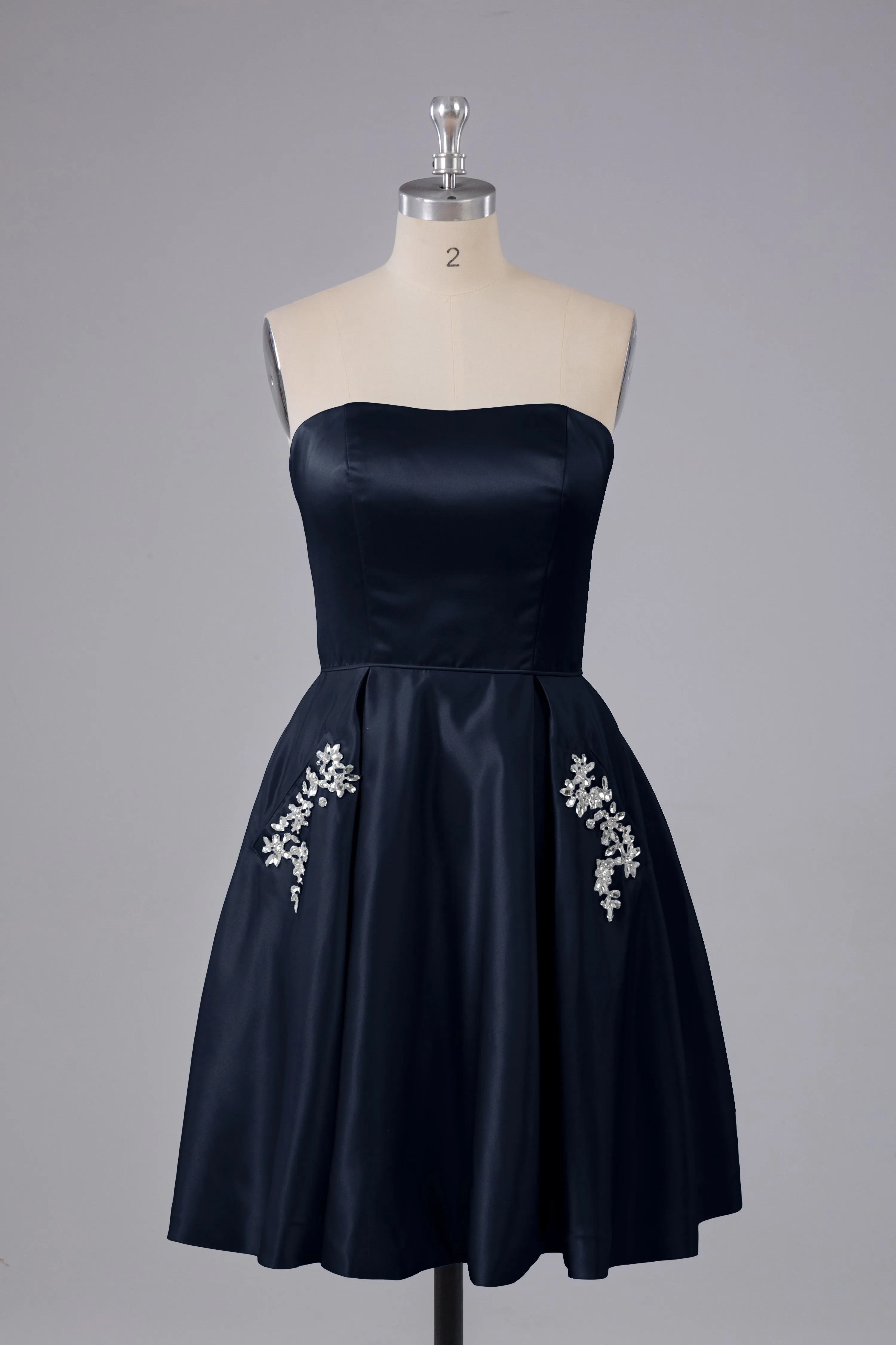 Simple Off The Shoulder Satin Short Bridesmaid Dresses
