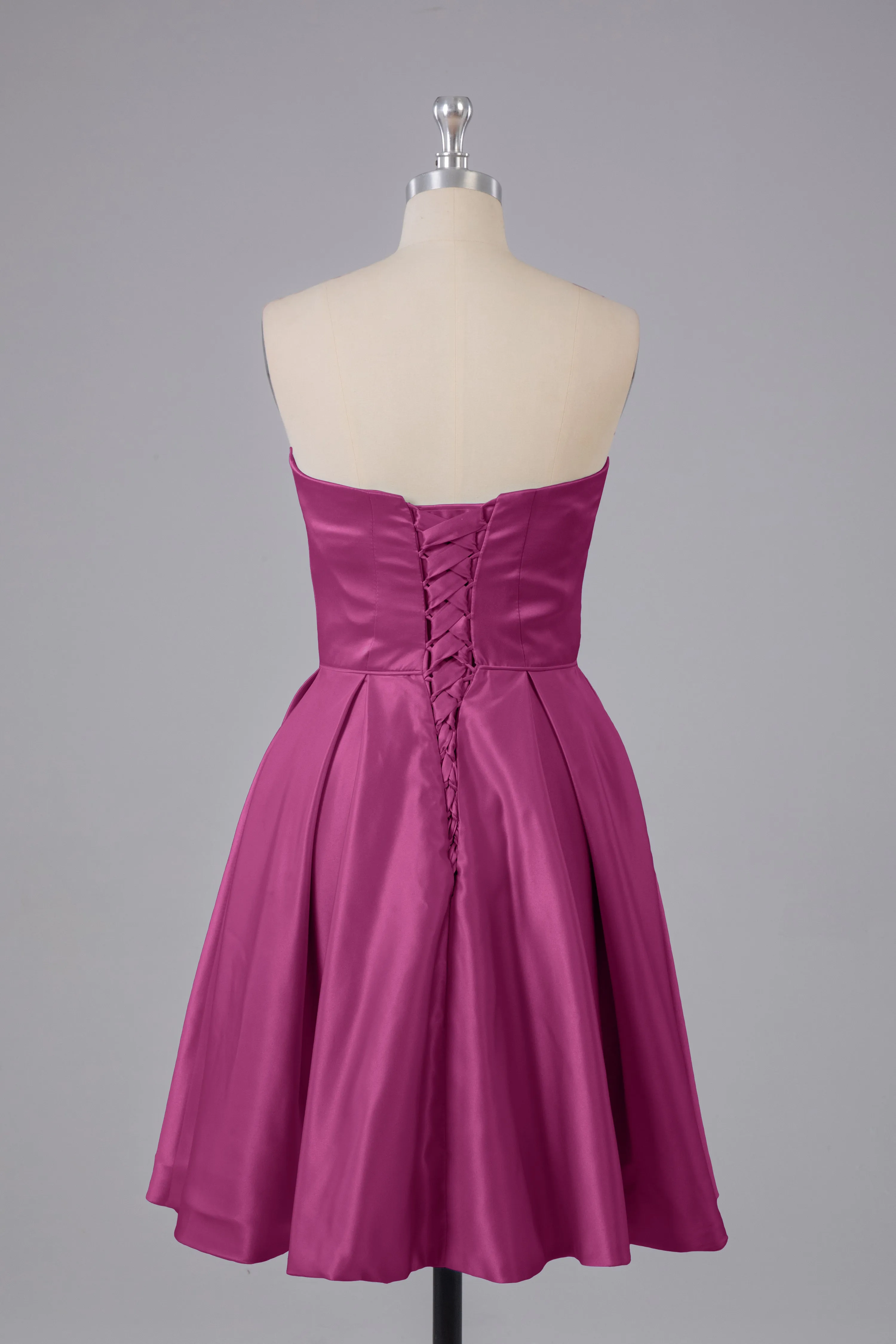 Simple Off The Shoulder Satin Short Bridesmaid Dresses