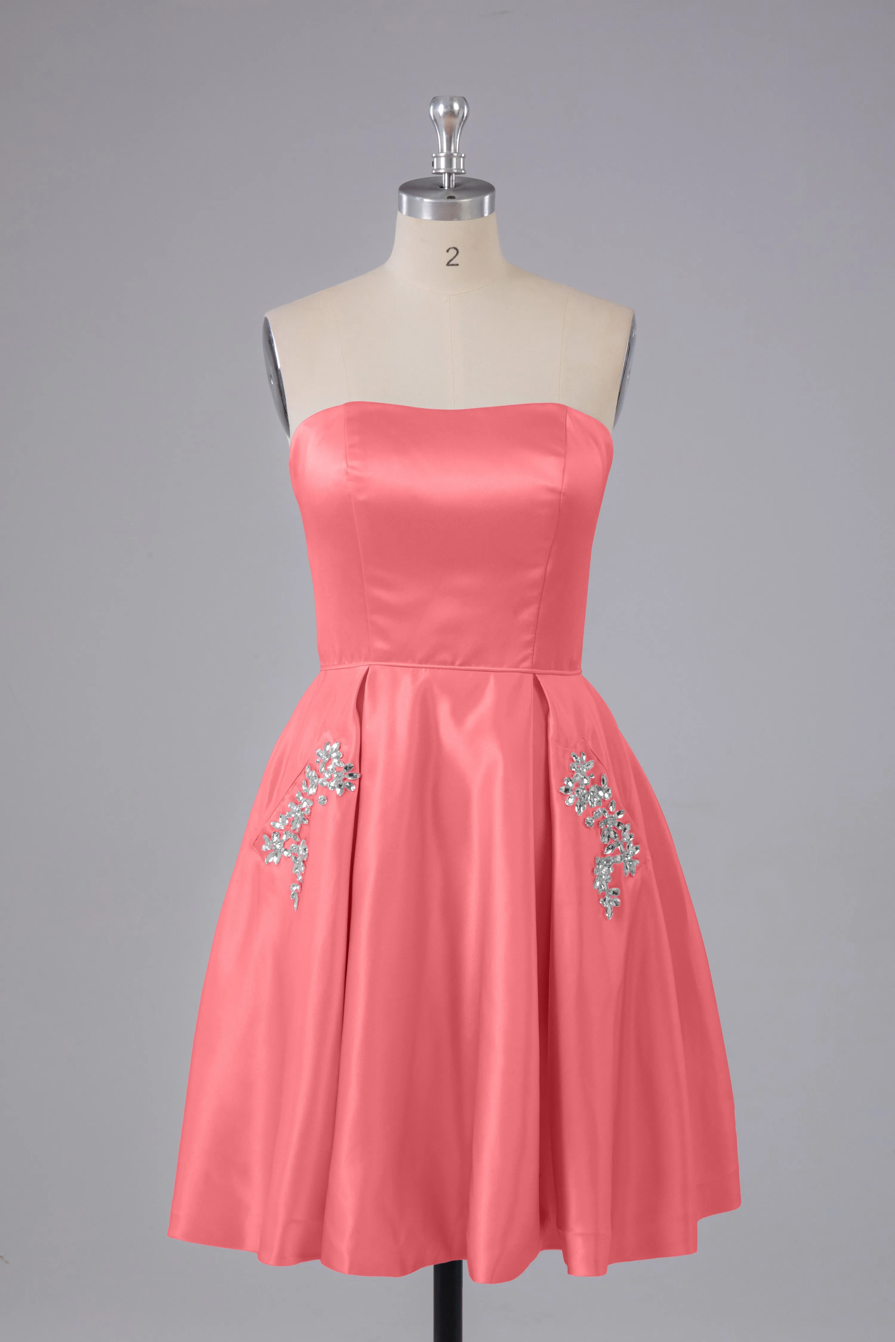 Simple Off The Shoulder Satin Short Bridesmaid Dresses