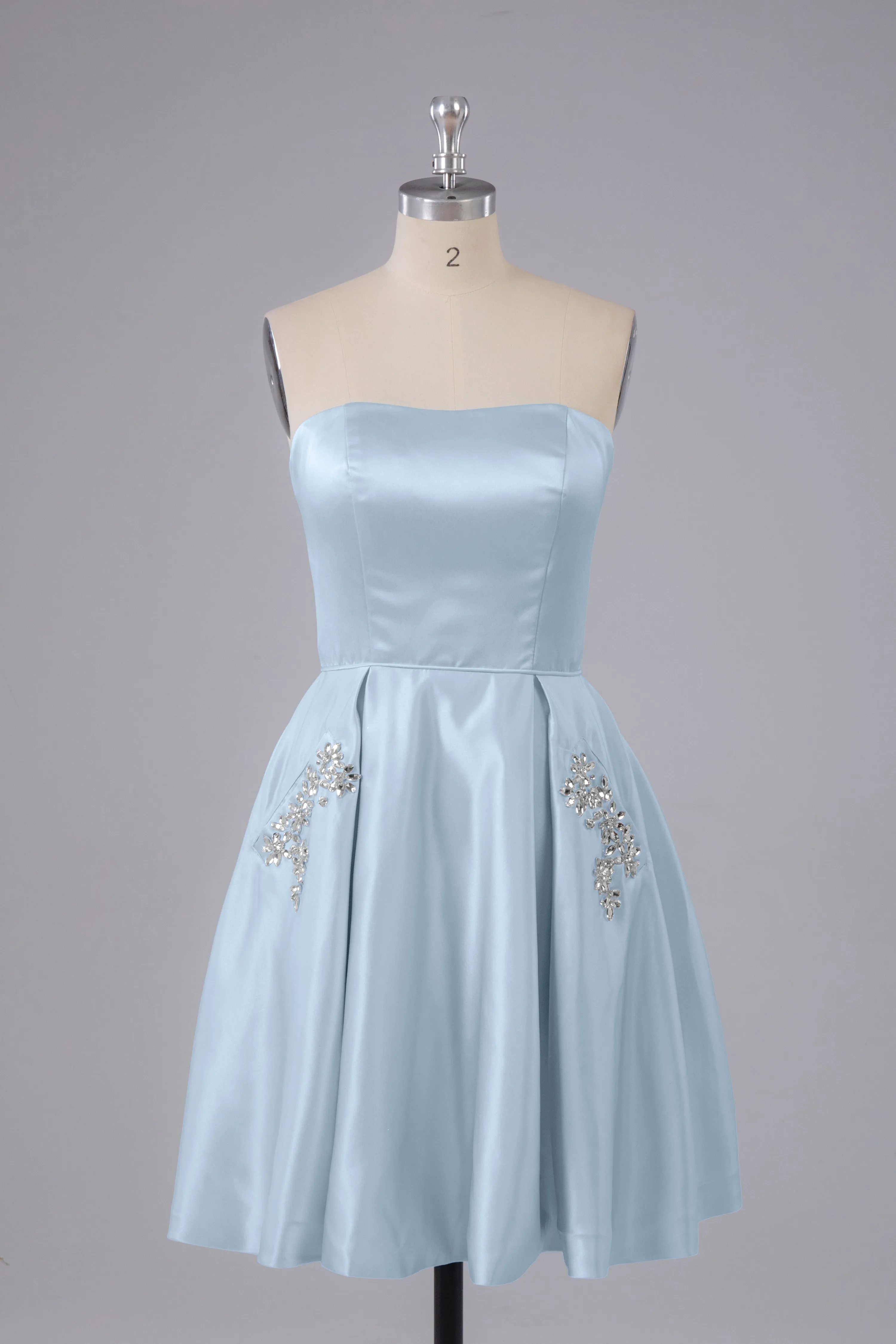 Simple Off The Shoulder Satin Short Bridesmaid Dresses