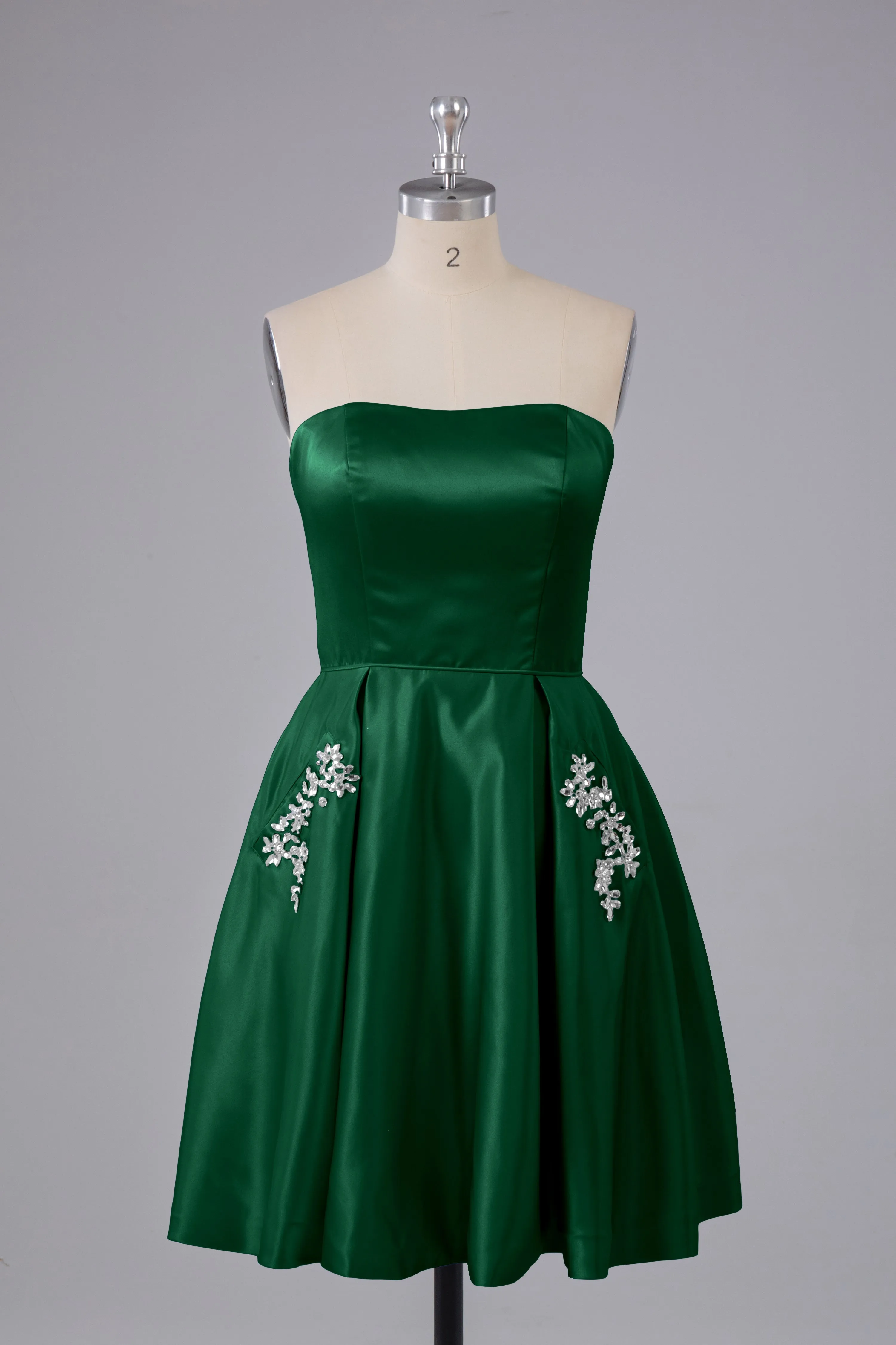 Simple Off The Shoulder Satin Short Bridesmaid Dresses