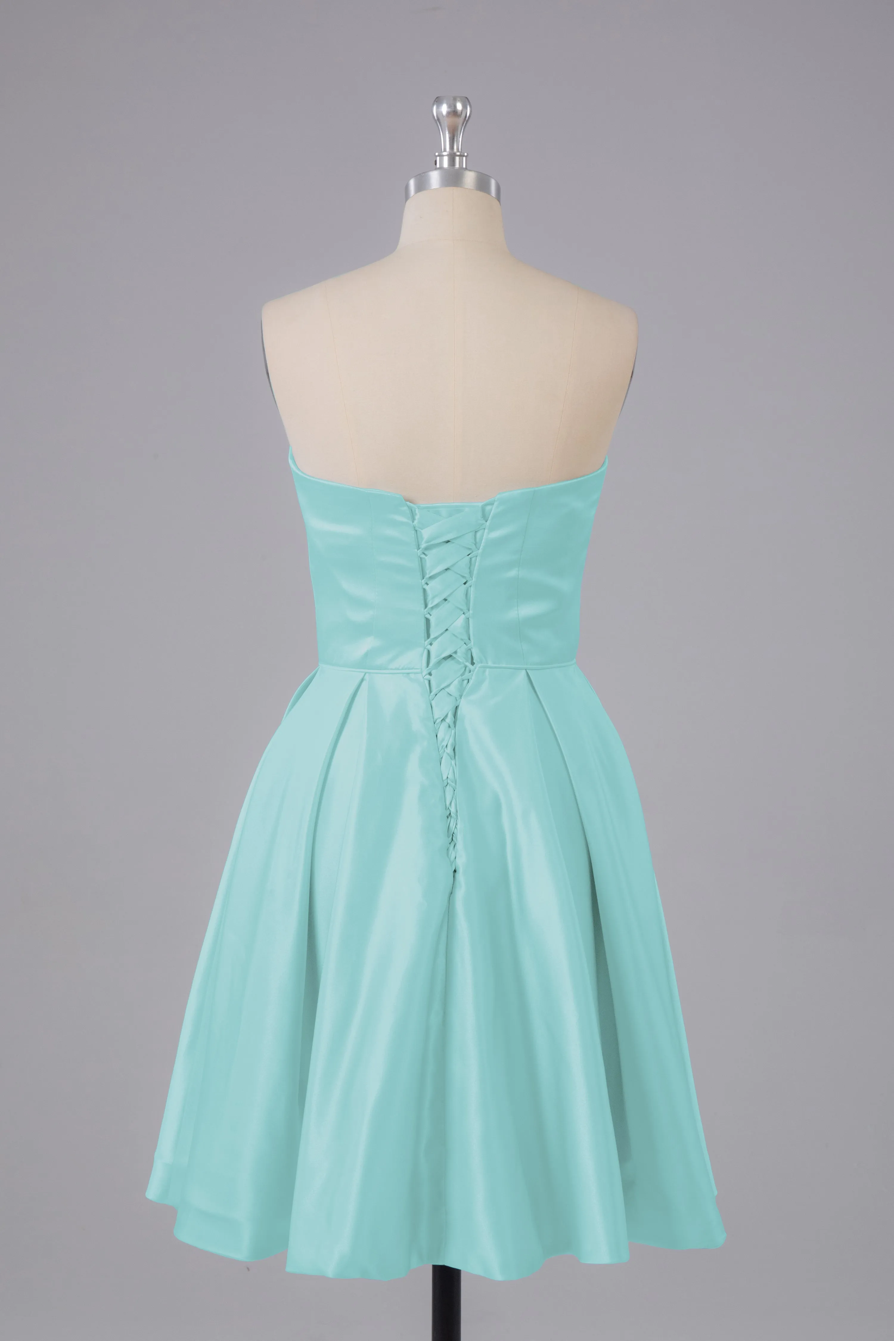 Simple Off The Shoulder Satin Short Bridesmaid Dresses