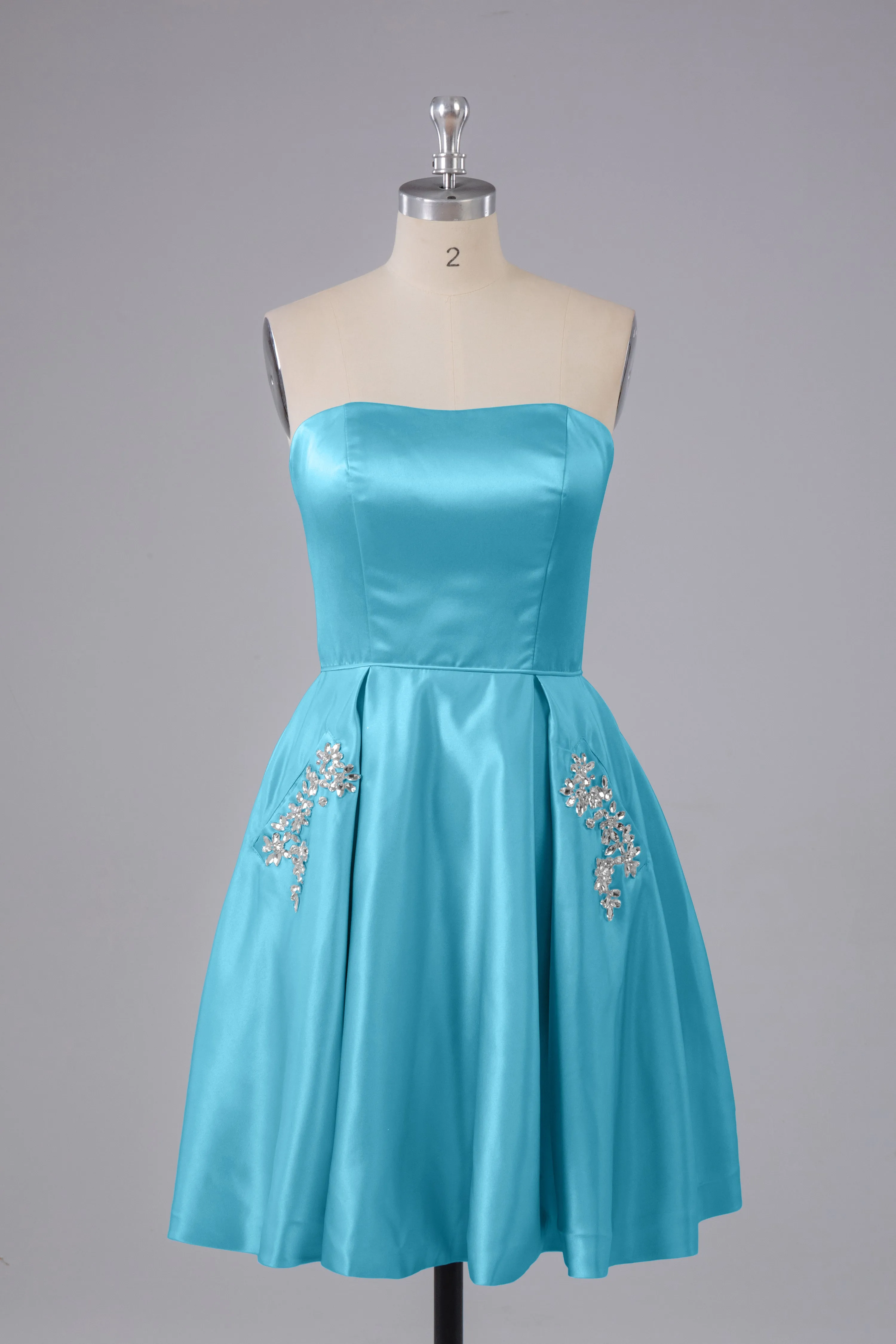 Simple Off The Shoulder Satin Short Bridesmaid Dresses