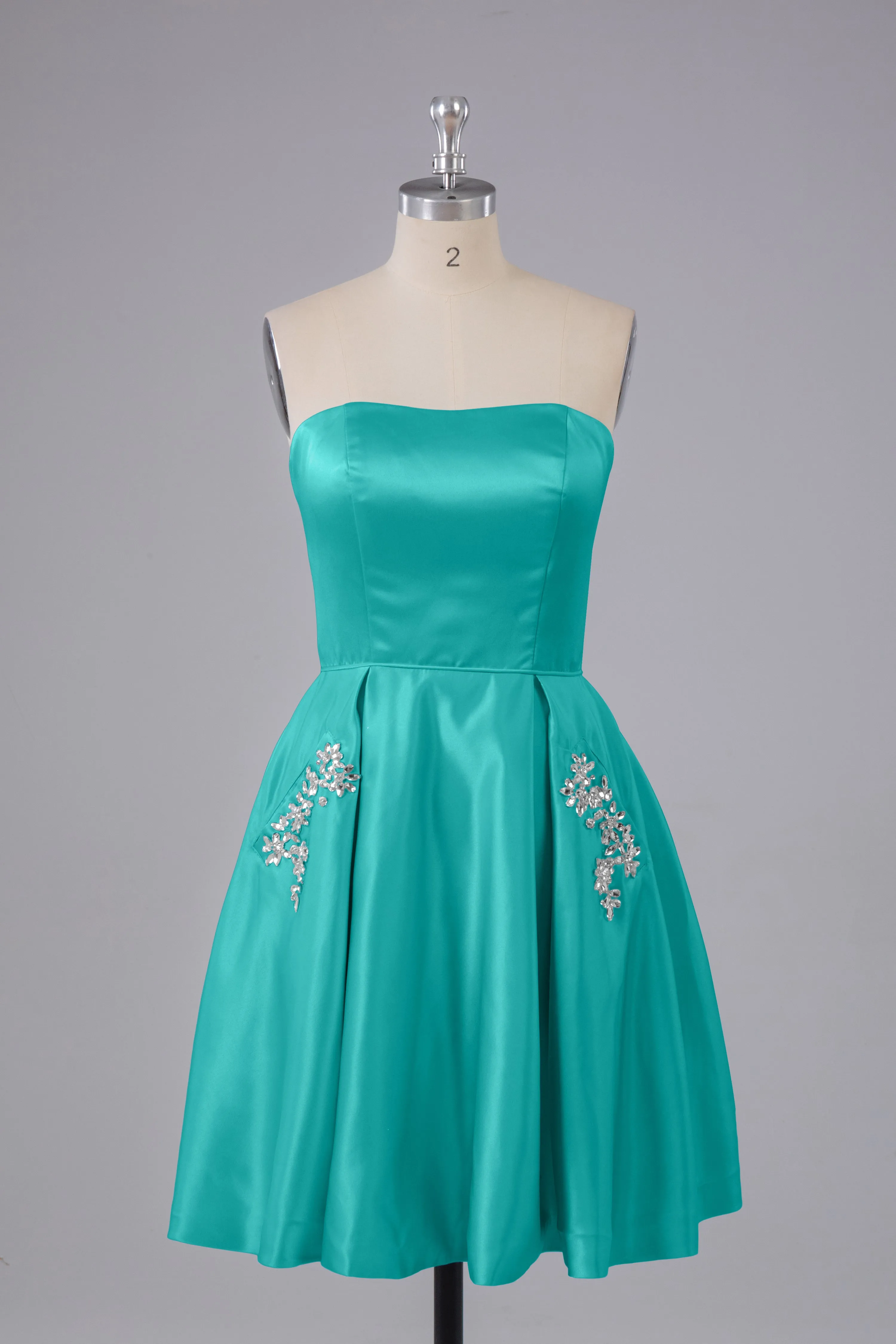 Simple Off The Shoulder Satin Short Bridesmaid Dresses