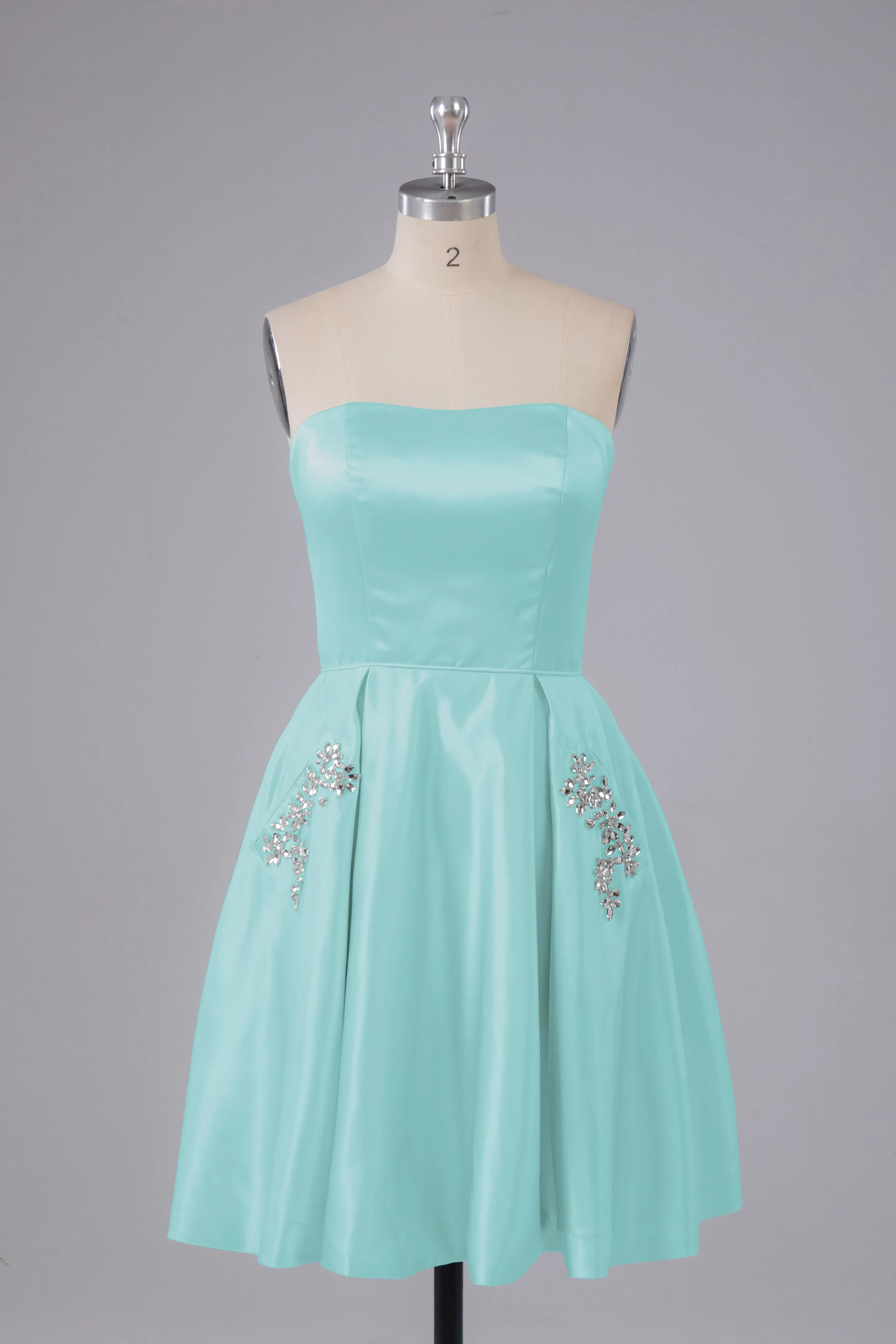 Simple Off The Shoulder Satin Short Bridesmaid Dresses