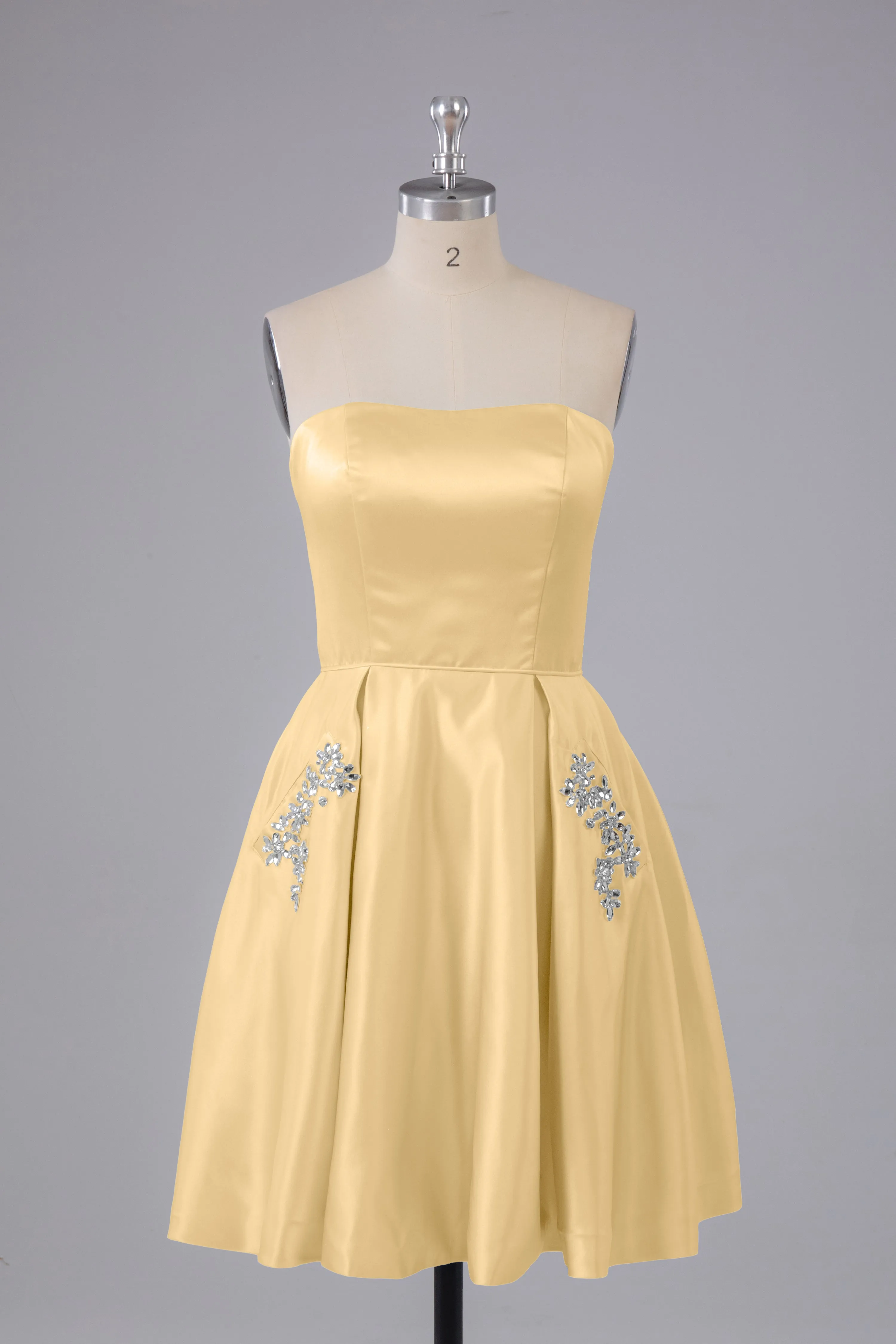 Simple Off The Shoulder Satin Short Bridesmaid Dresses