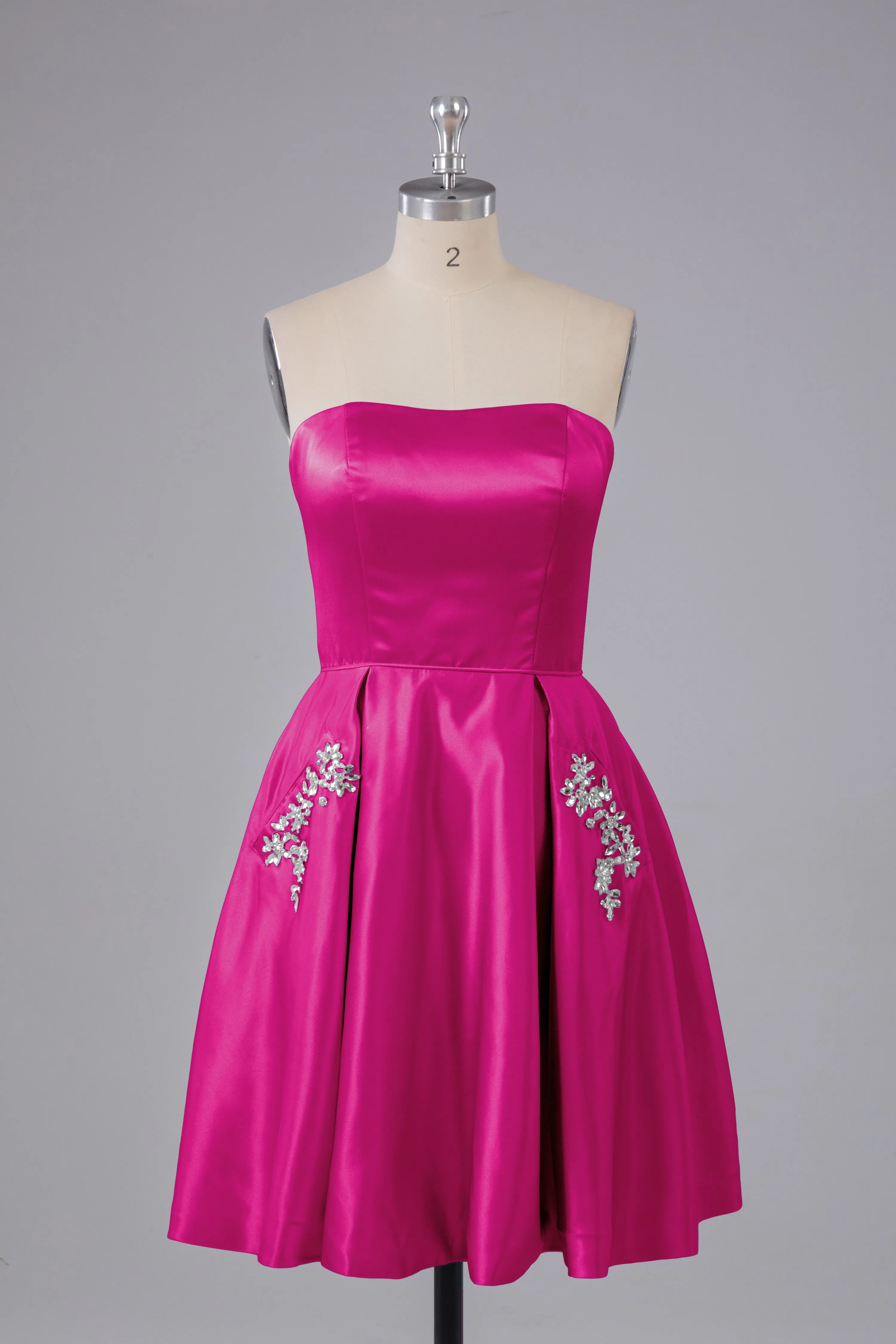 Simple Off The Shoulder Satin Short Bridesmaid Dresses