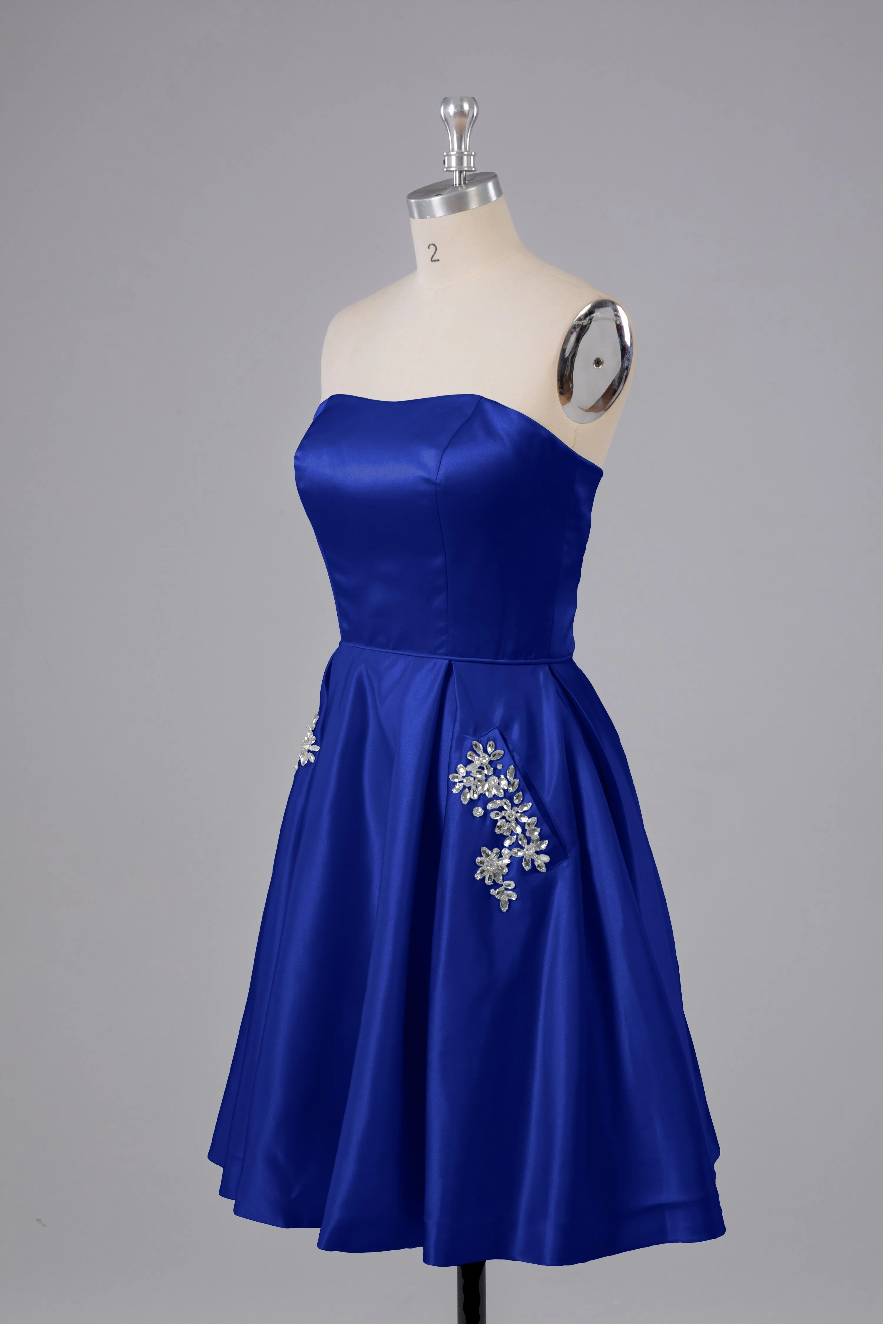 Simple Off The Shoulder Satin Short Bridesmaid Dresses