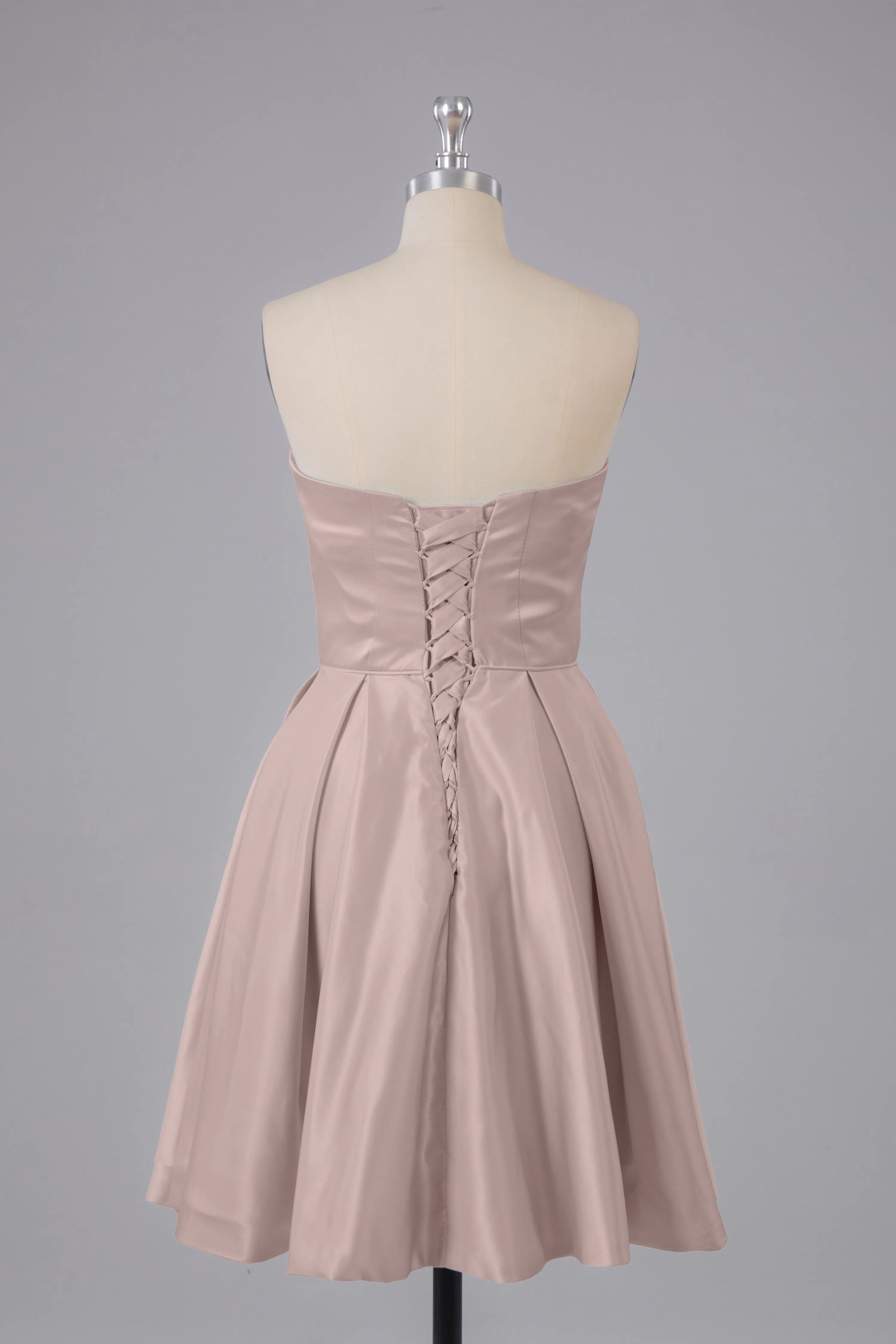 Simple Off The Shoulder Satin Short Bridesmaid Dresses