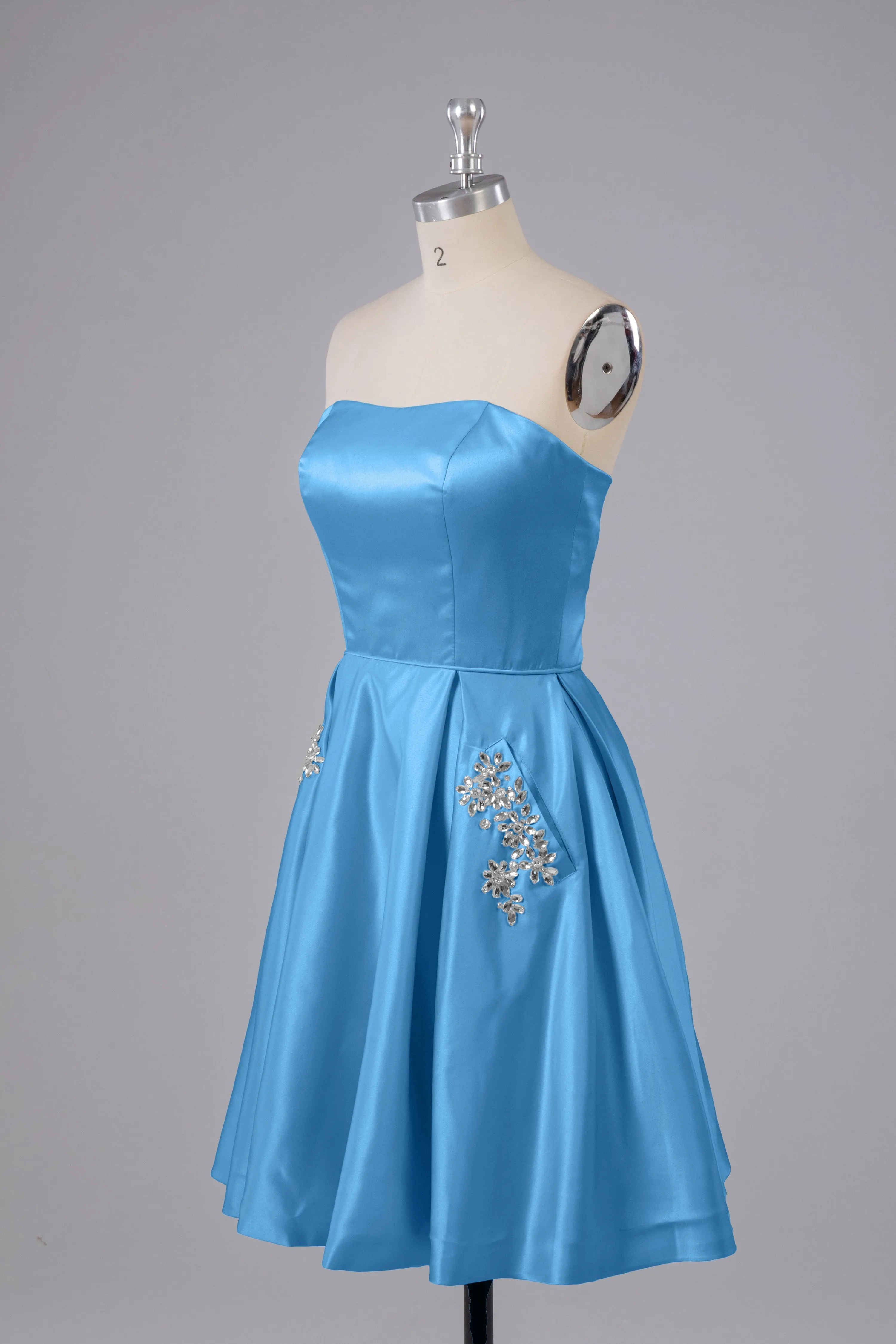Simple Off The Shoulder Satin Short Bridesmaid Dresses