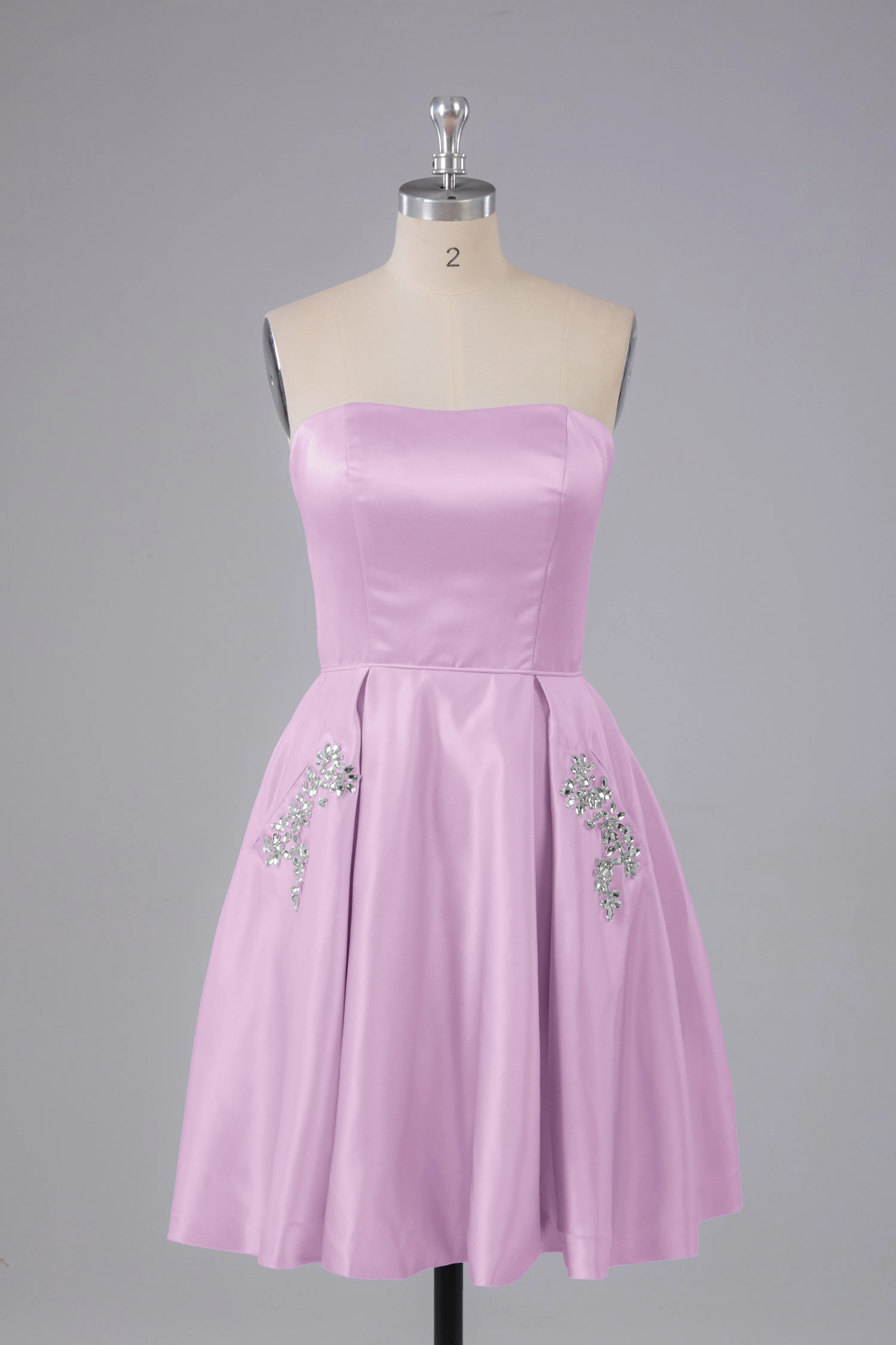 Simple Off The Shoulder Satin Short Bridesmaid Dresses
