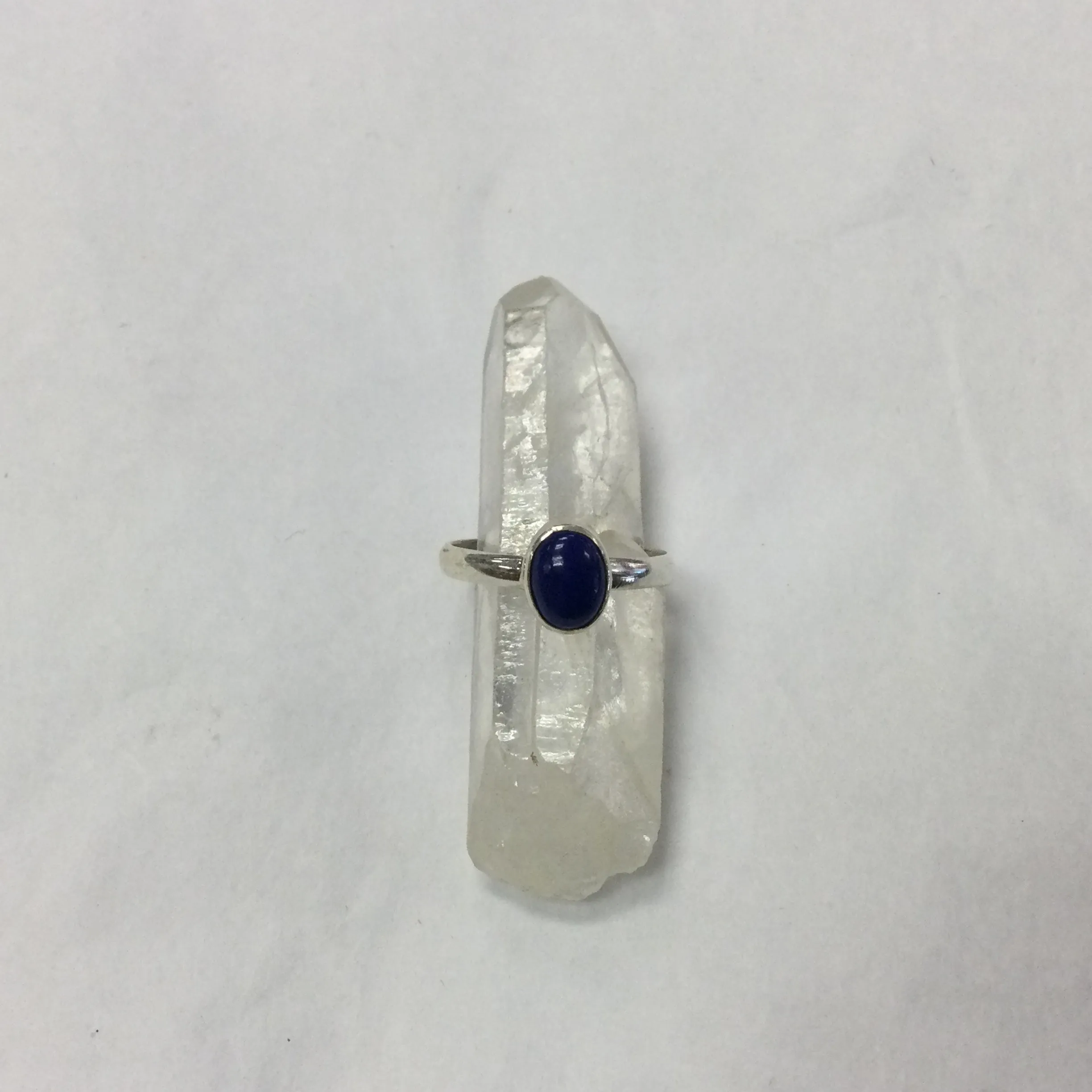 Simple Oval Gemstone Silver Ring - Various Stones