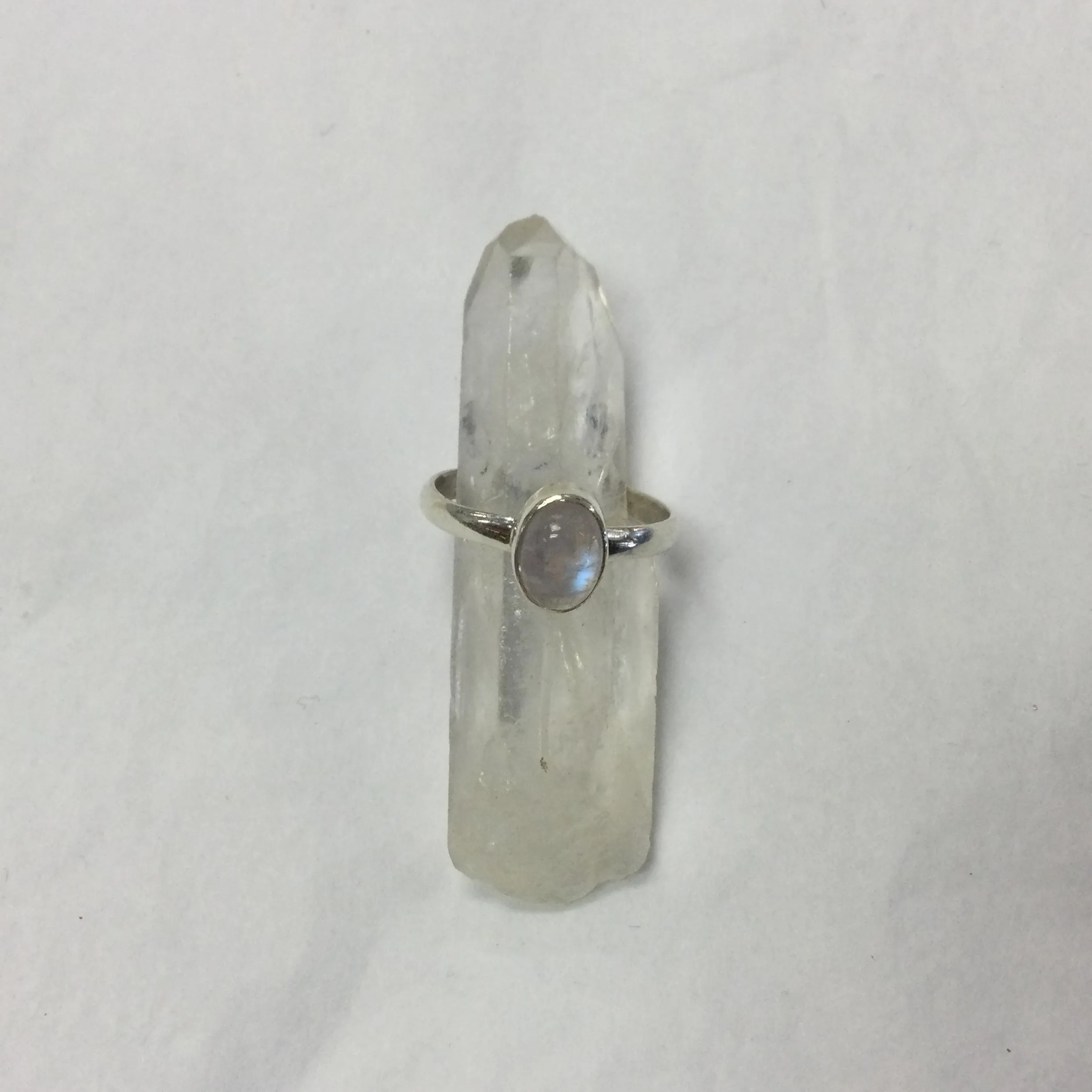 Simple Oval Gemstone Silver Ring - Various Stones