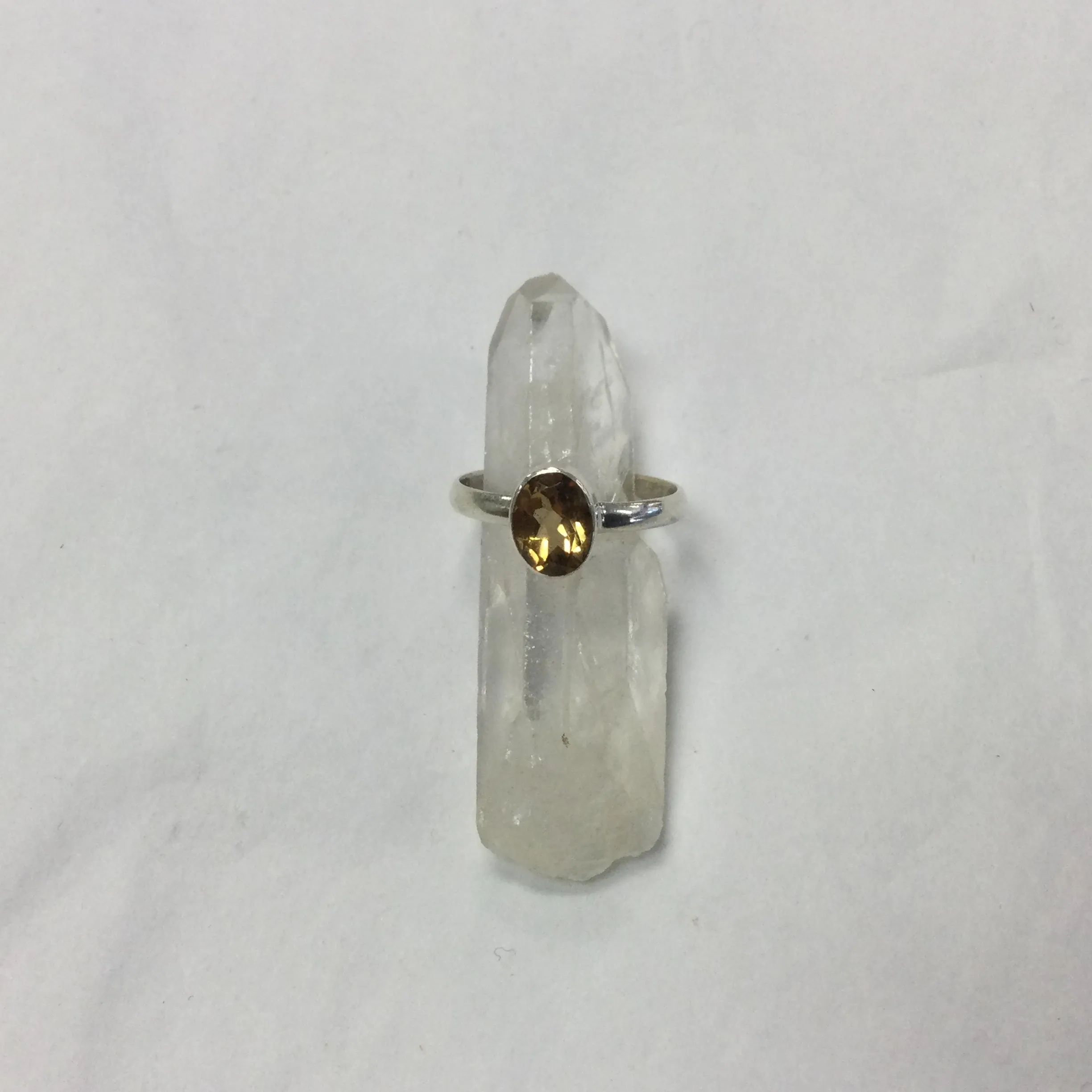 Simple Oval Gemstone Silver Ring - Various Stones