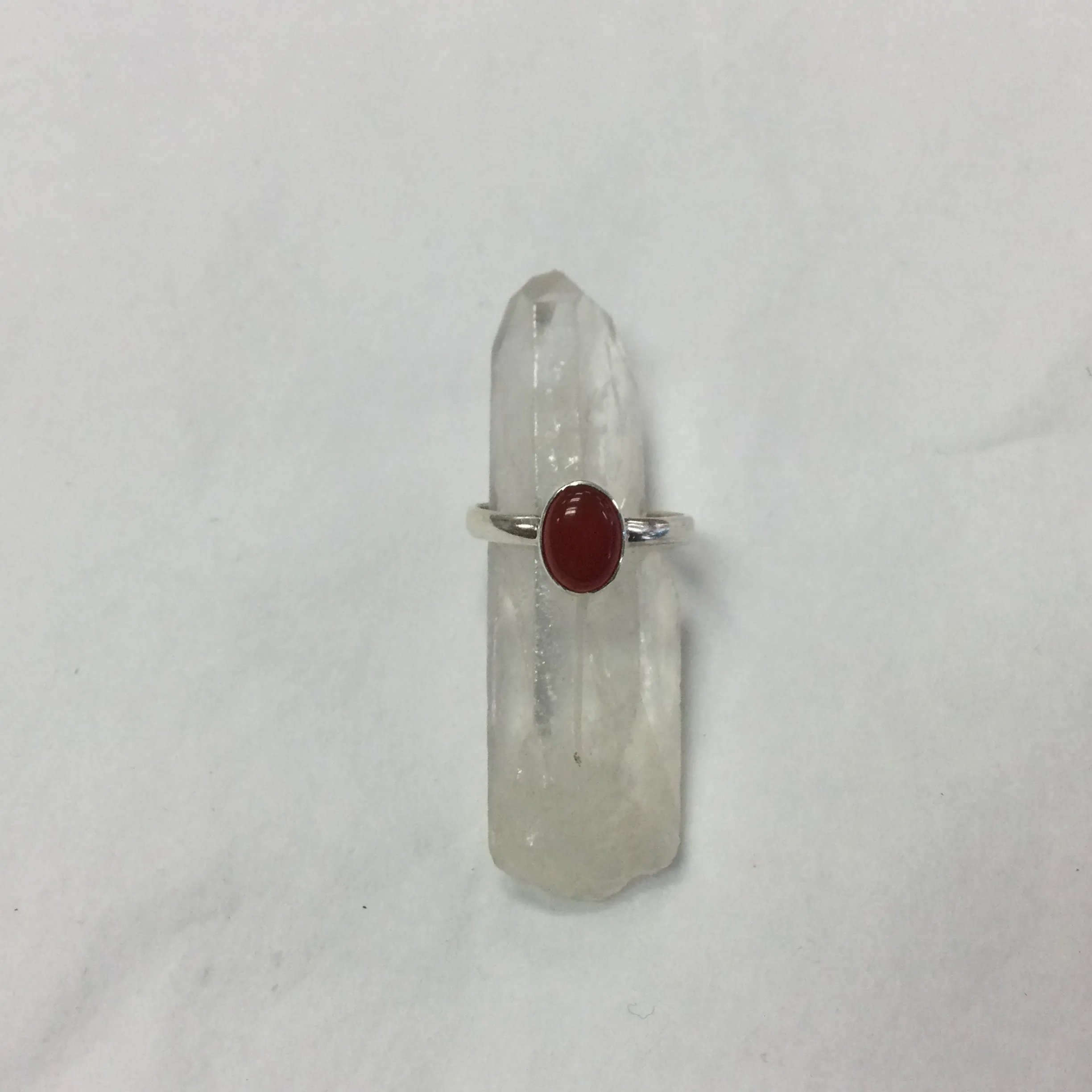 Simple Oval Gemstone Silver Ring - Various Stones