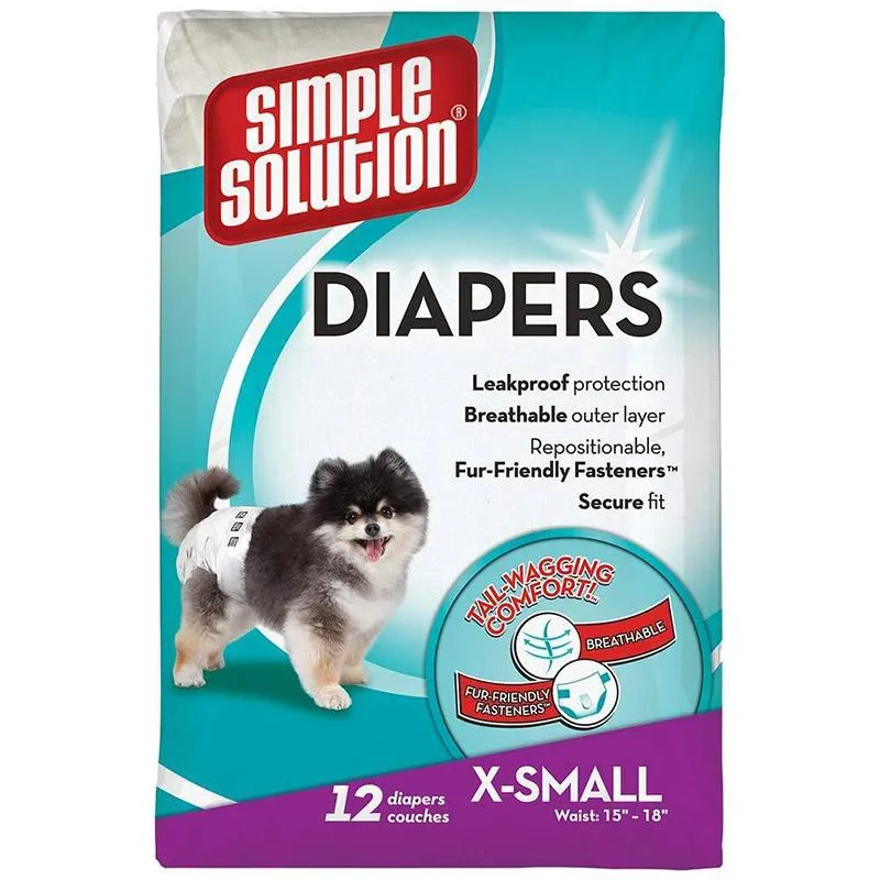 Simple Solution Disposable Dog Diapers, 12 Pcs