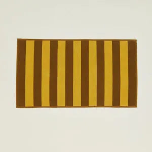 Simple Striped Terry Bath Mat, Mustard/Bronze