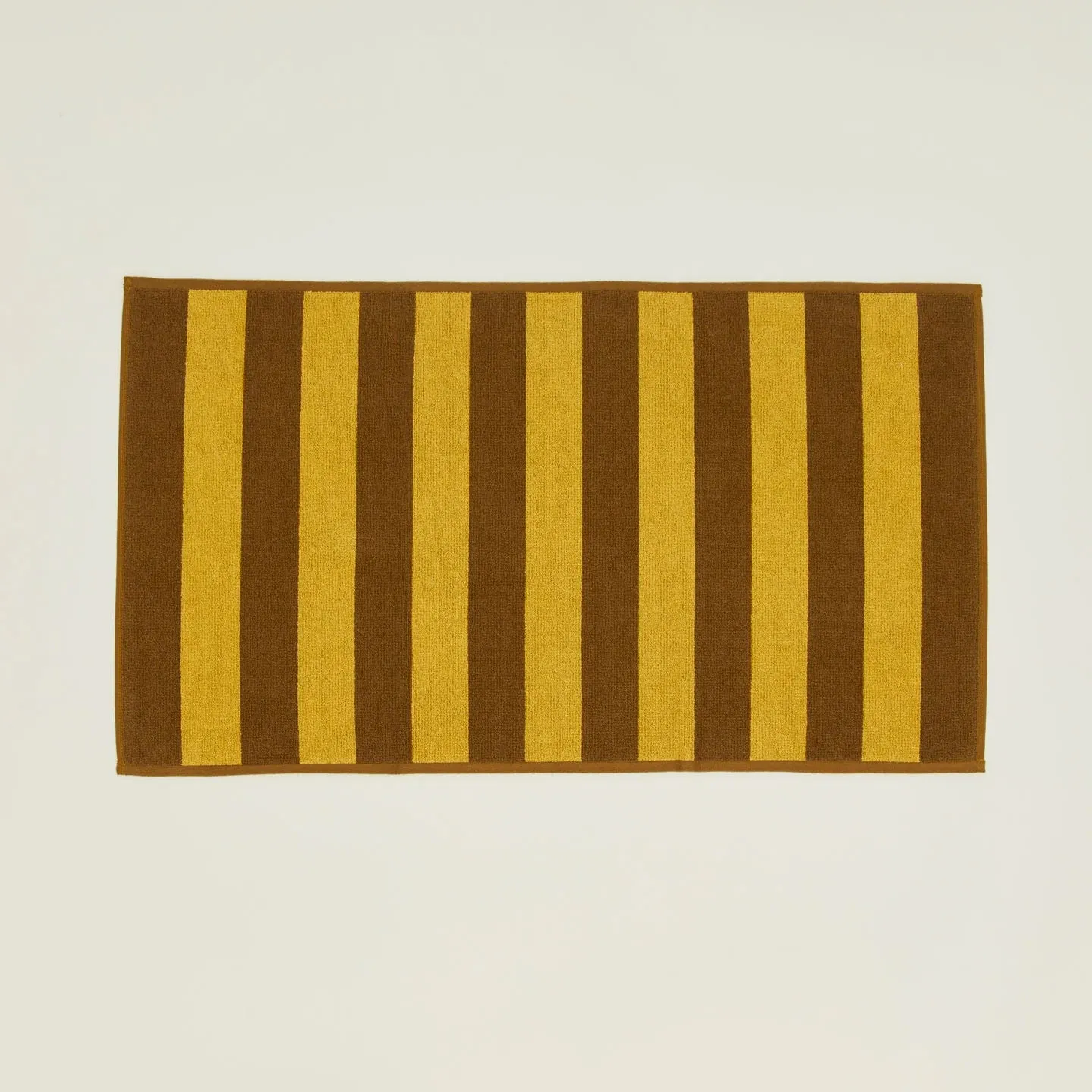 Simple Striped Terry Bath Mat, Mustard/Bronze