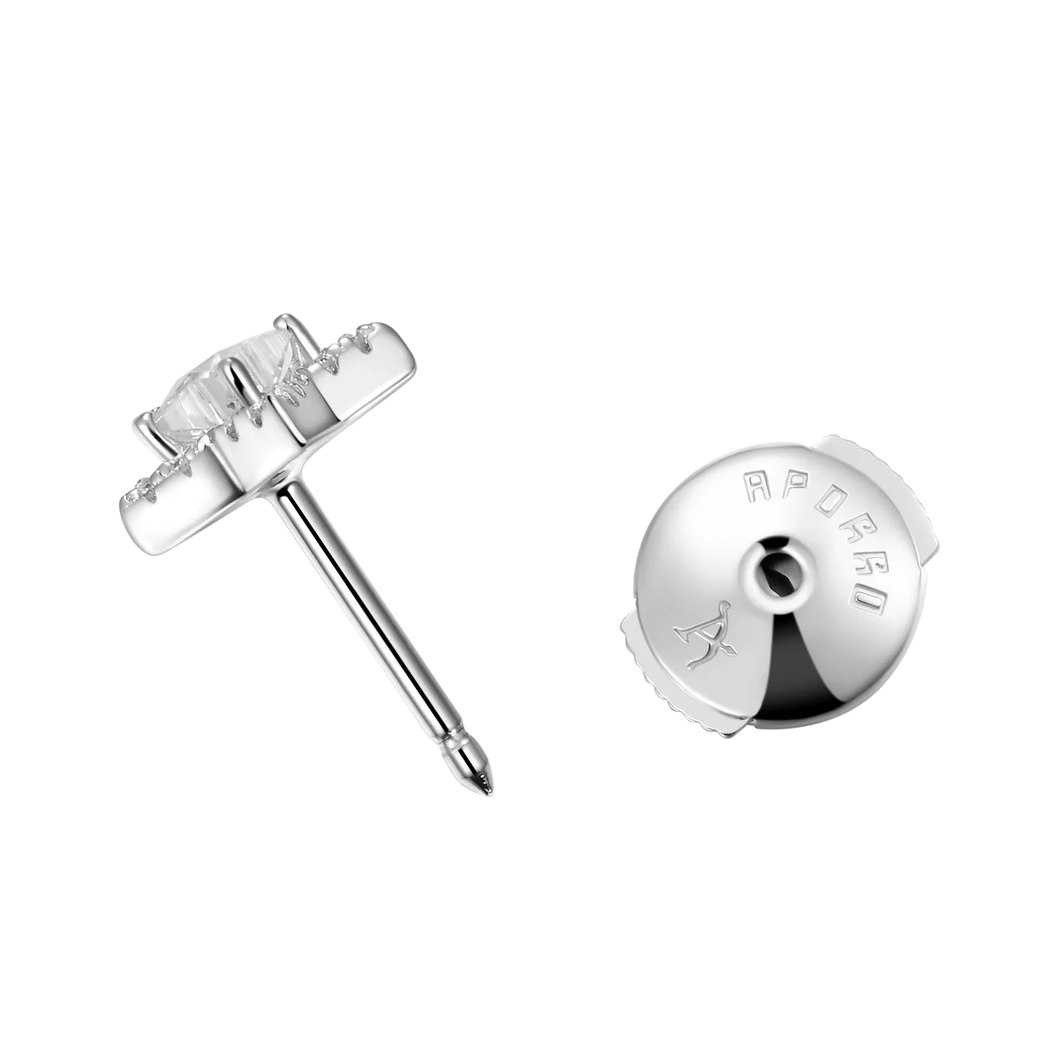 Single Moissanite Halo Star Stud Earring