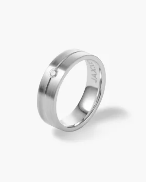 Single Stone Comfort Fit Wedding Band - 7mm