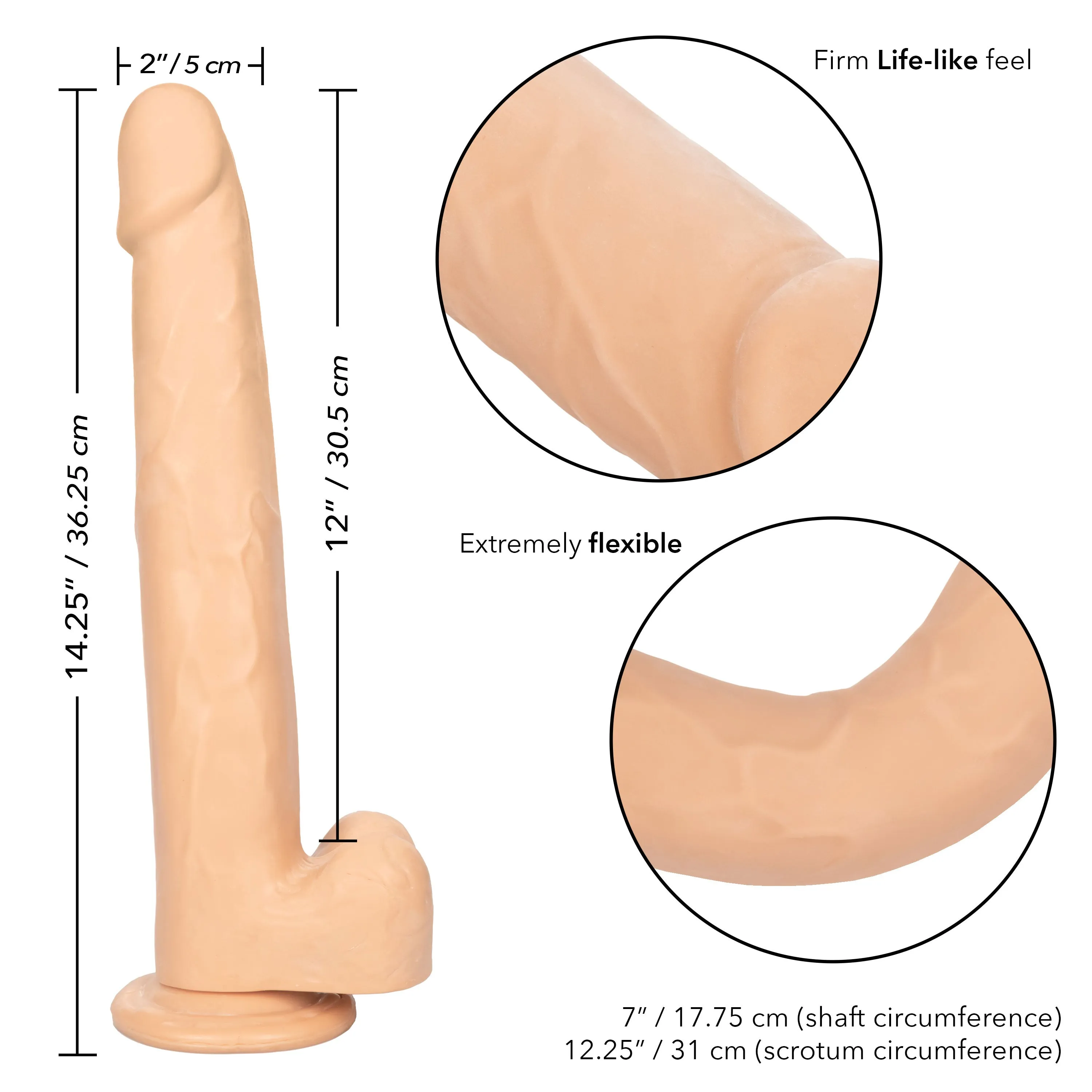 Size Queen 12 inch/30.5 Cm - Ivory