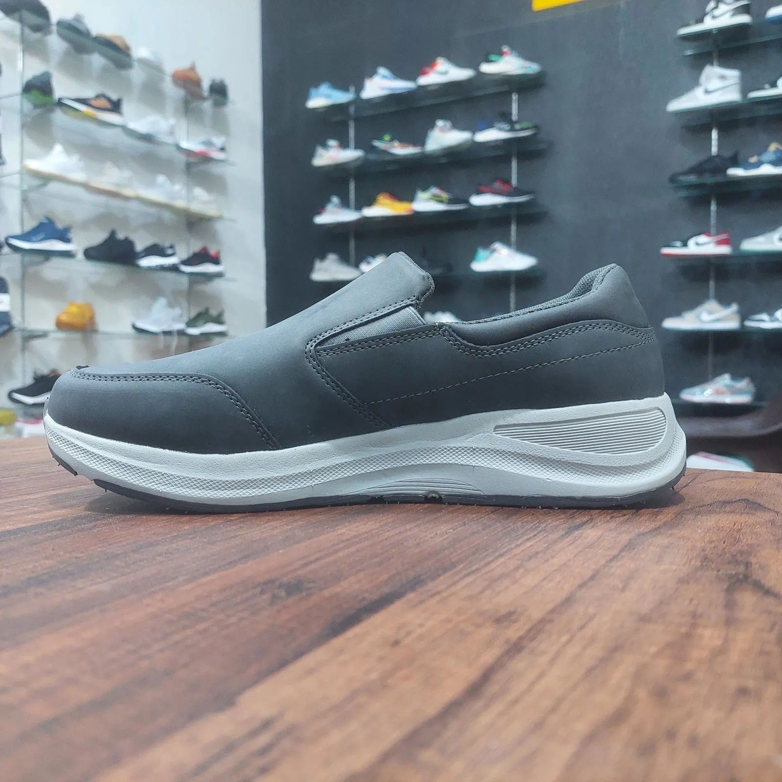 Sketcher Leather Ultra Go-Goodyear Sole "Dark Grey"