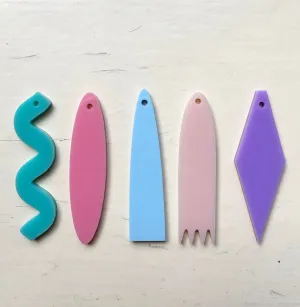 Skinnies Charms Series 1  - 5 FUN designs - 2 pair set