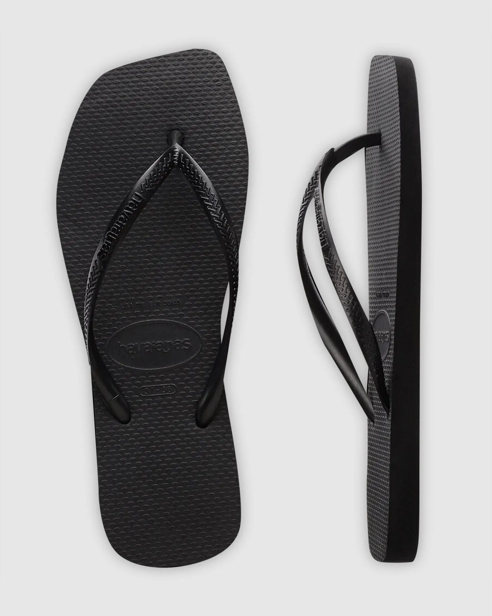 SLIM SQUARE SOLID BLACK FEMALE THONG