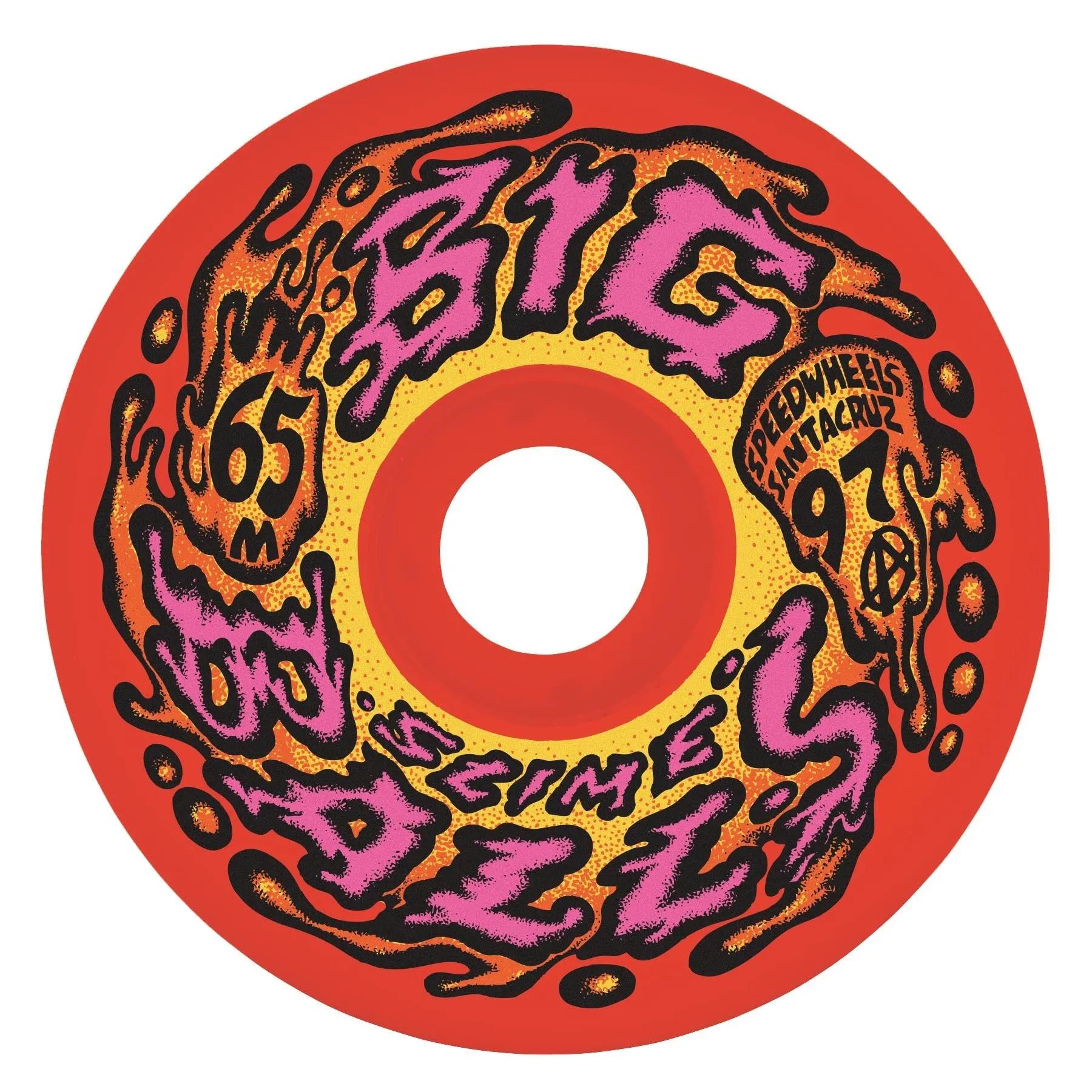SLIME BALLS BIG BALLS RED 65MM 97A SKATEBOARD WHEELS