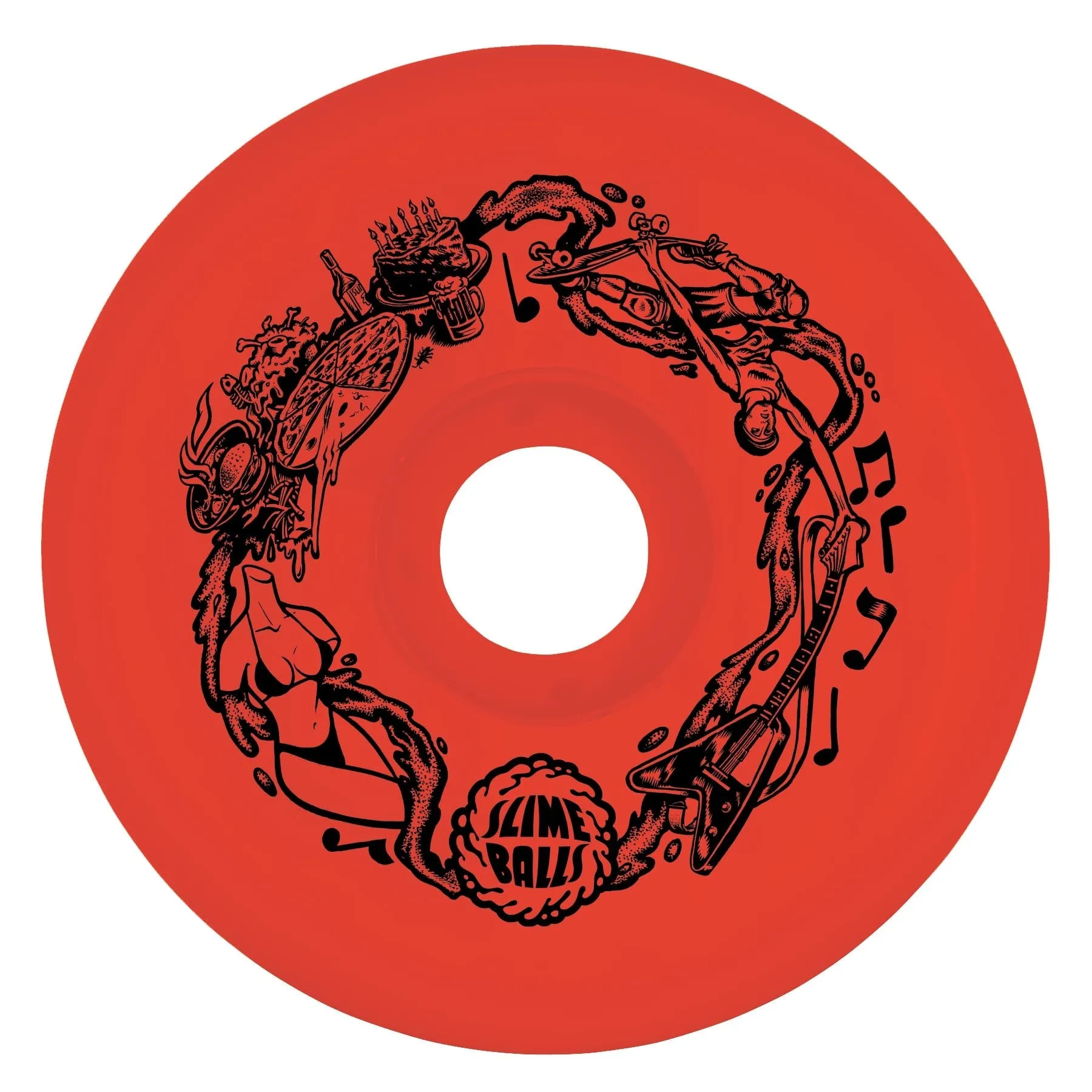 SLIME BALLS BIG BALLS RED 65MM 97A SKATEBOARD WHEELS
