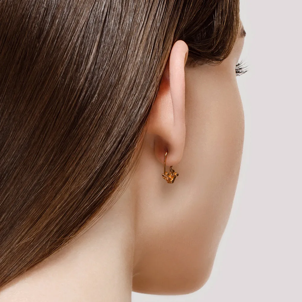 SOKOLOV - Young Girls Red Gold 585 Corona Crown Earrings