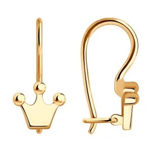 SOKOLOV - Young Girls Red Gold 585 Corona Crown Earrings