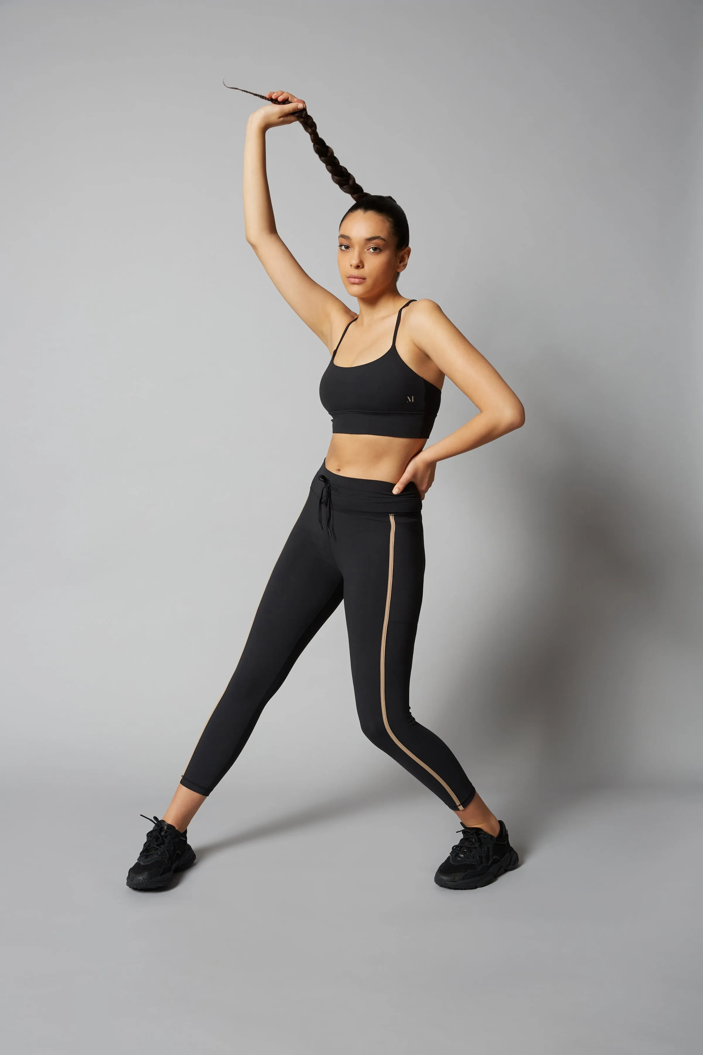 Solar 7/8 Legging - Black & Sand