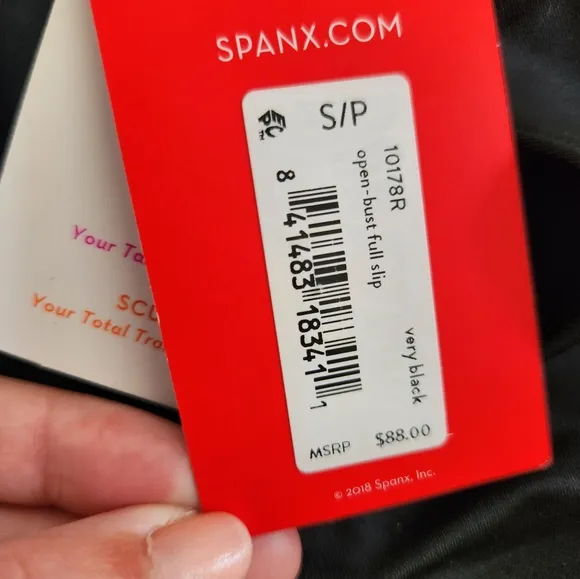 Spanx Smartgrip Open Bust Full Slip Shapewear Black NWT Size Small