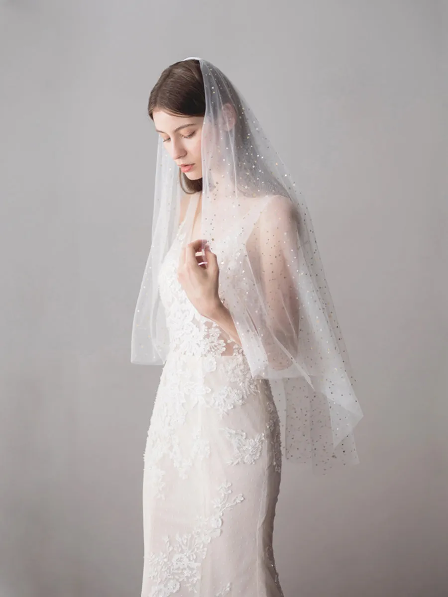 Sparkling Stars Wedding Bridal Veil V613xmj