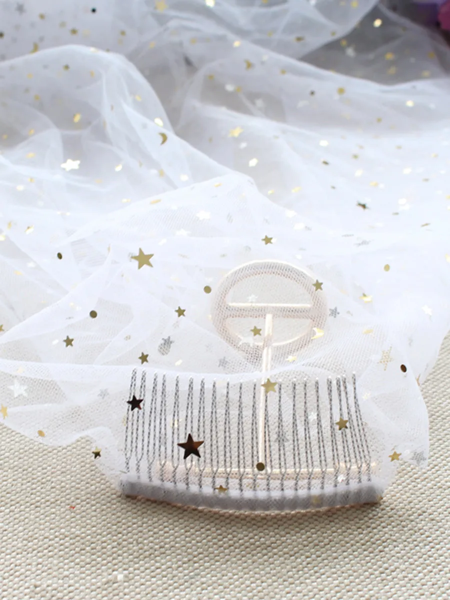 Sparkling Stars Wedding Bridal Veil V613xmj