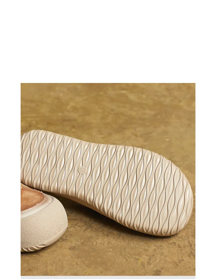 Spring Round toe Color Matching Comfort Slip-on Flats