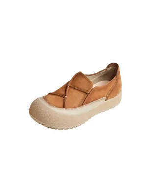 Spring Round toe Color Matching Comfort Slip-on Flats