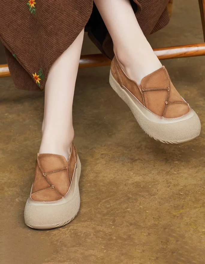Spring Round toe Color Matching Comfort Slip-on Flats