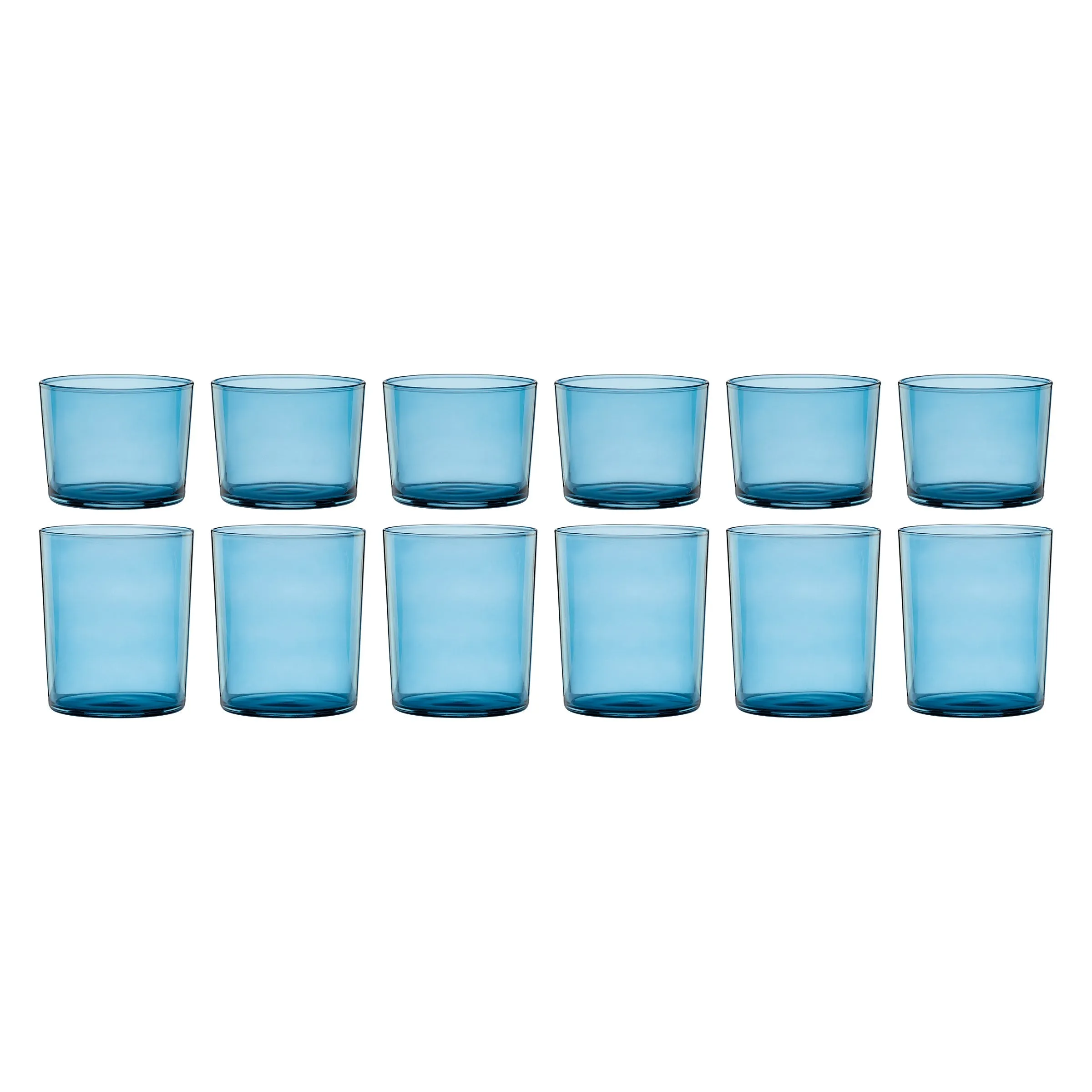 Stackables Blue Short & Tall Glasses, Set of 12