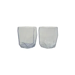 Steel Blue Crystal Tumbler Pair