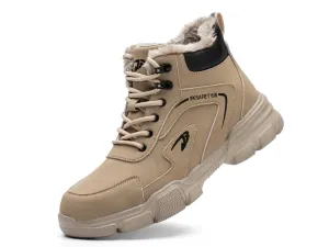Steel Toe Work Boots for Men Women Safety Shoes Faux Fur Lined Industrial Sneakers Water Resistant Winter Hiking Boots