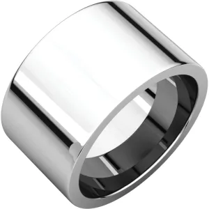 Sterling Silver 12mm Flat Comfort Fit Band, Size 11.5