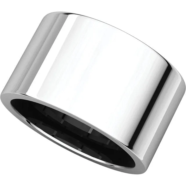 Sterling Silver 12mm Flat Comfort Fit Band, Size 11.5