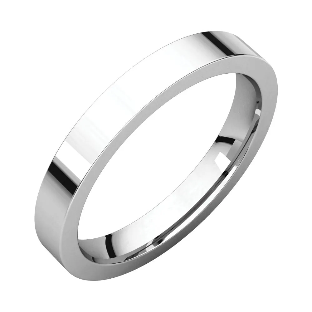 Sterling Silver 3mm Flat Band, Size 6.5