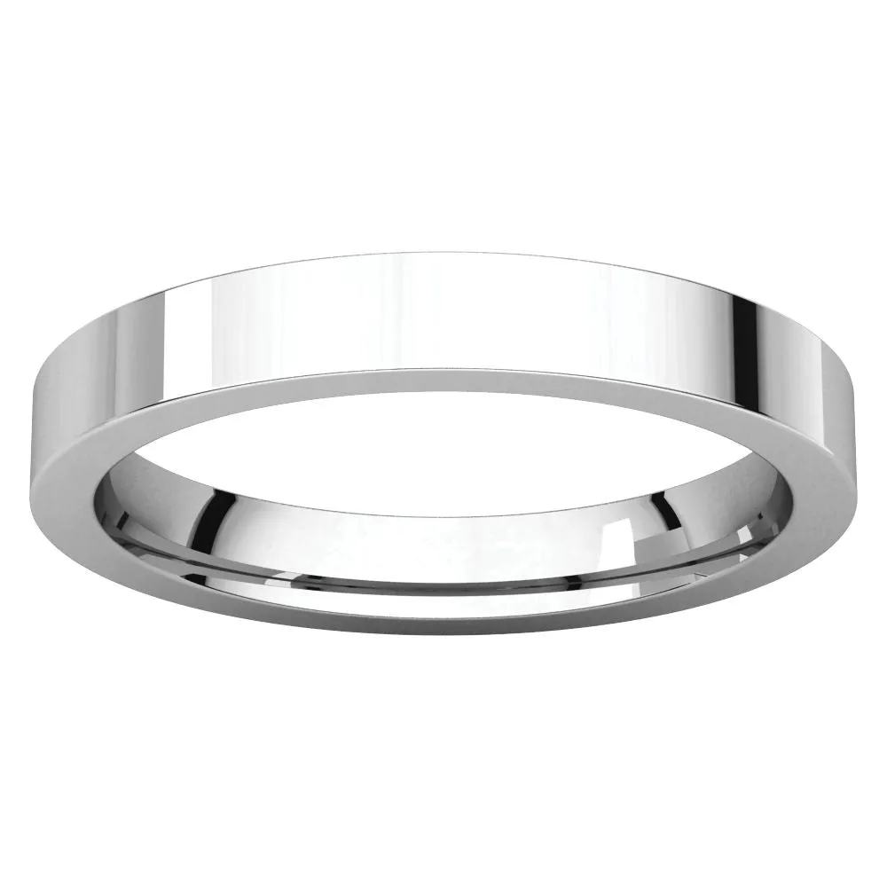 Sterling Silver 3mm Flat Band, Size 6.5