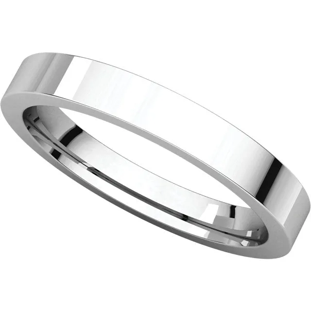 Sterling Silver 3mm Flat Band, Size 6.5